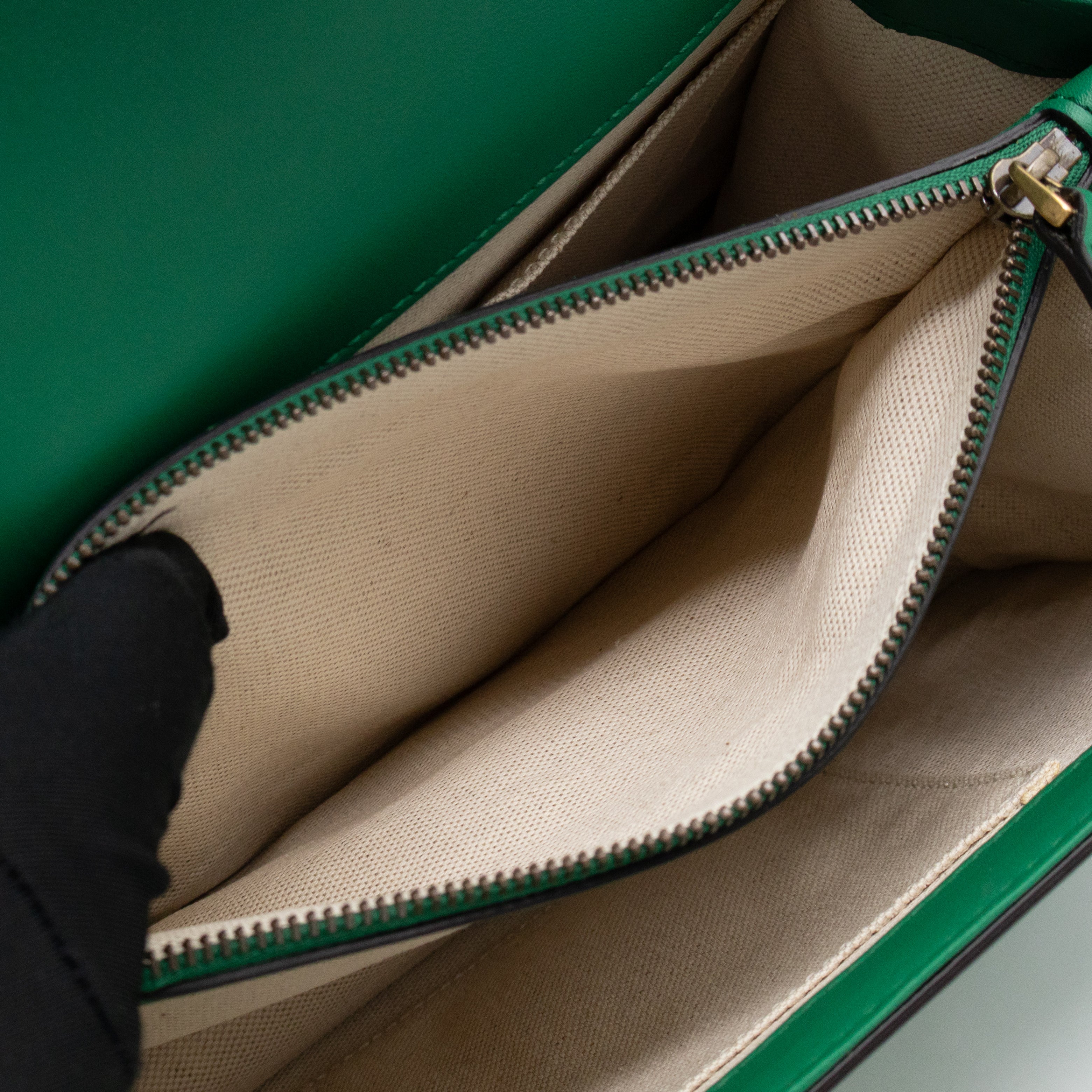 Dionysus Bamboo Top Handle Green Leather