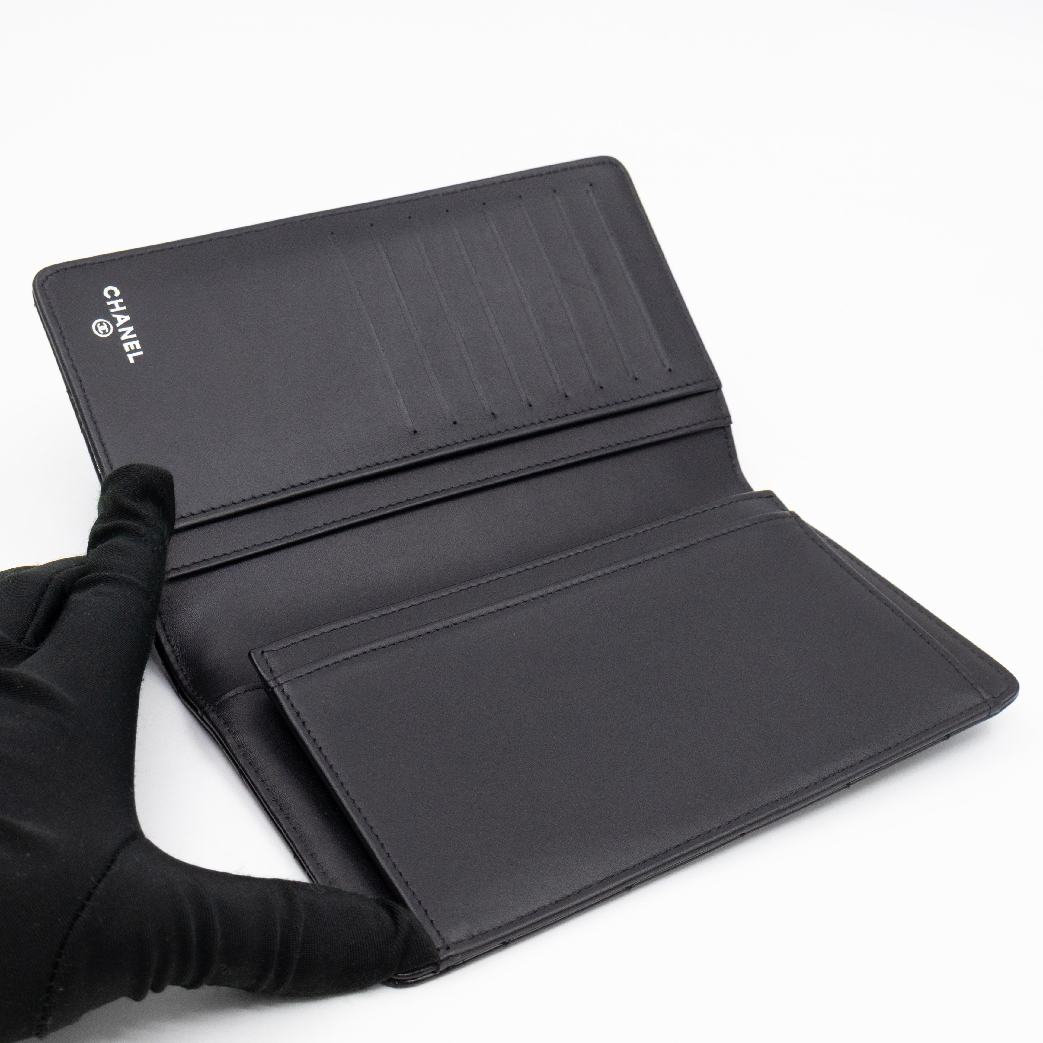 Brilliant CC Long Wallet Black Patent Leather