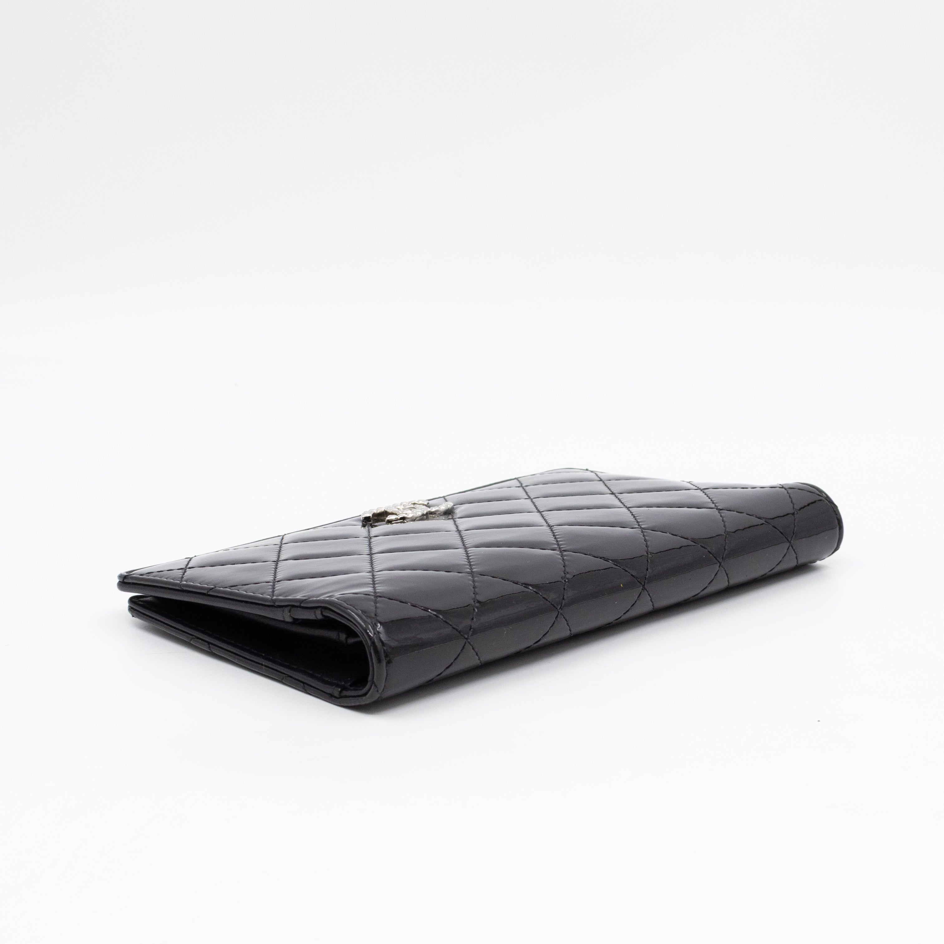 Brilliant CC Long Wallet Black Patent Leather