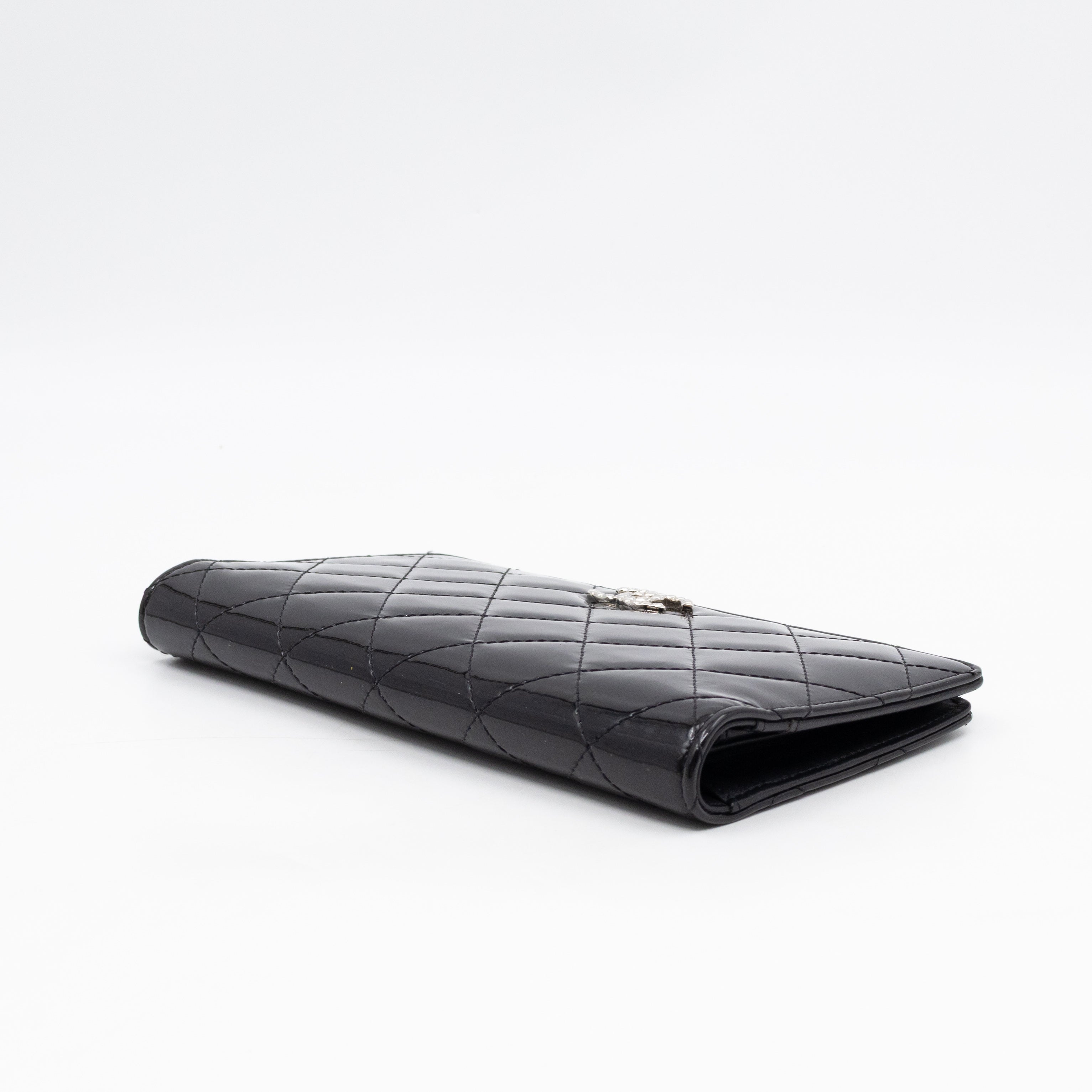 Brilliant CC Long Wallet Black Patent Leather