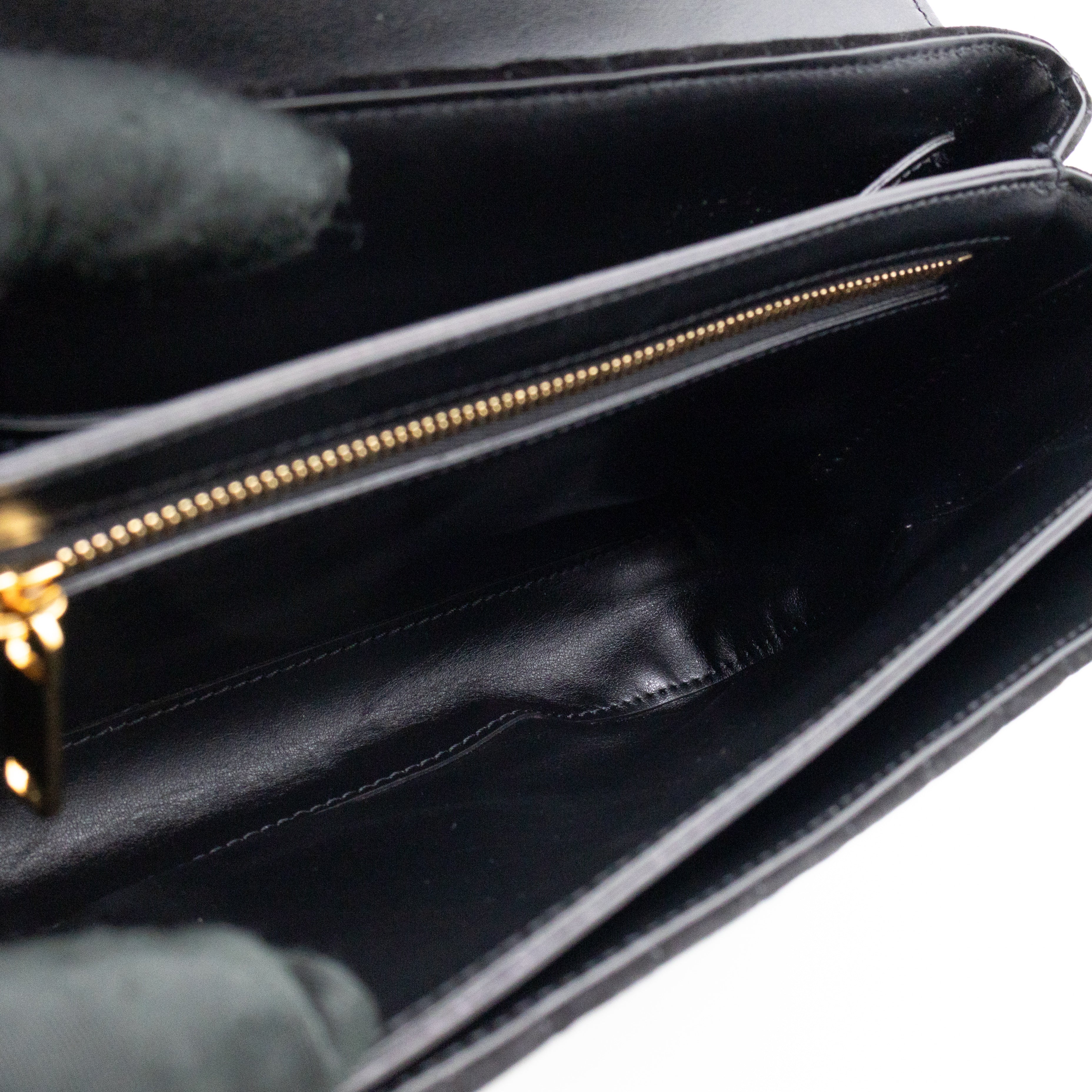C Bag Medium Black Suede Leather