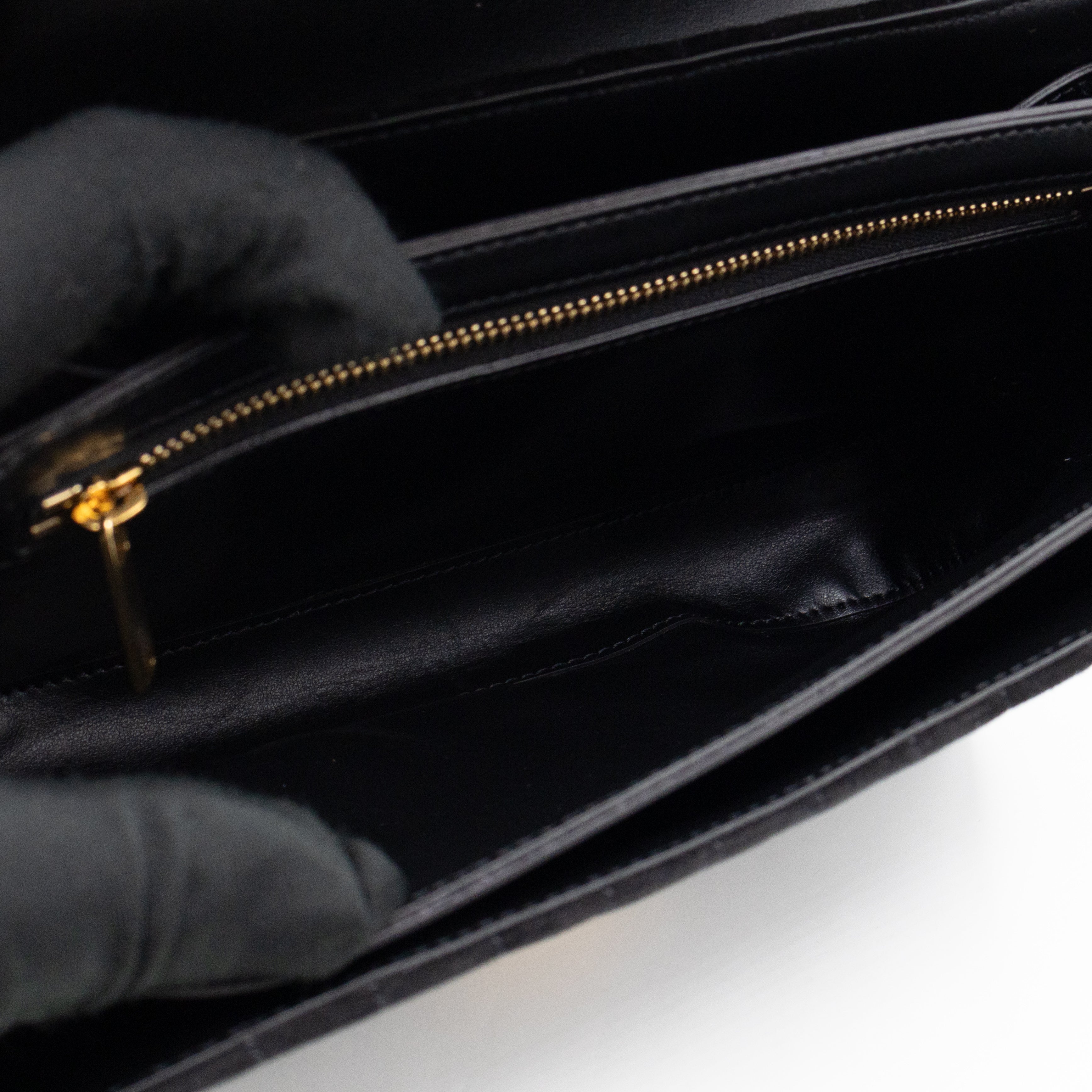 C Bag Medium Black Suede Leather