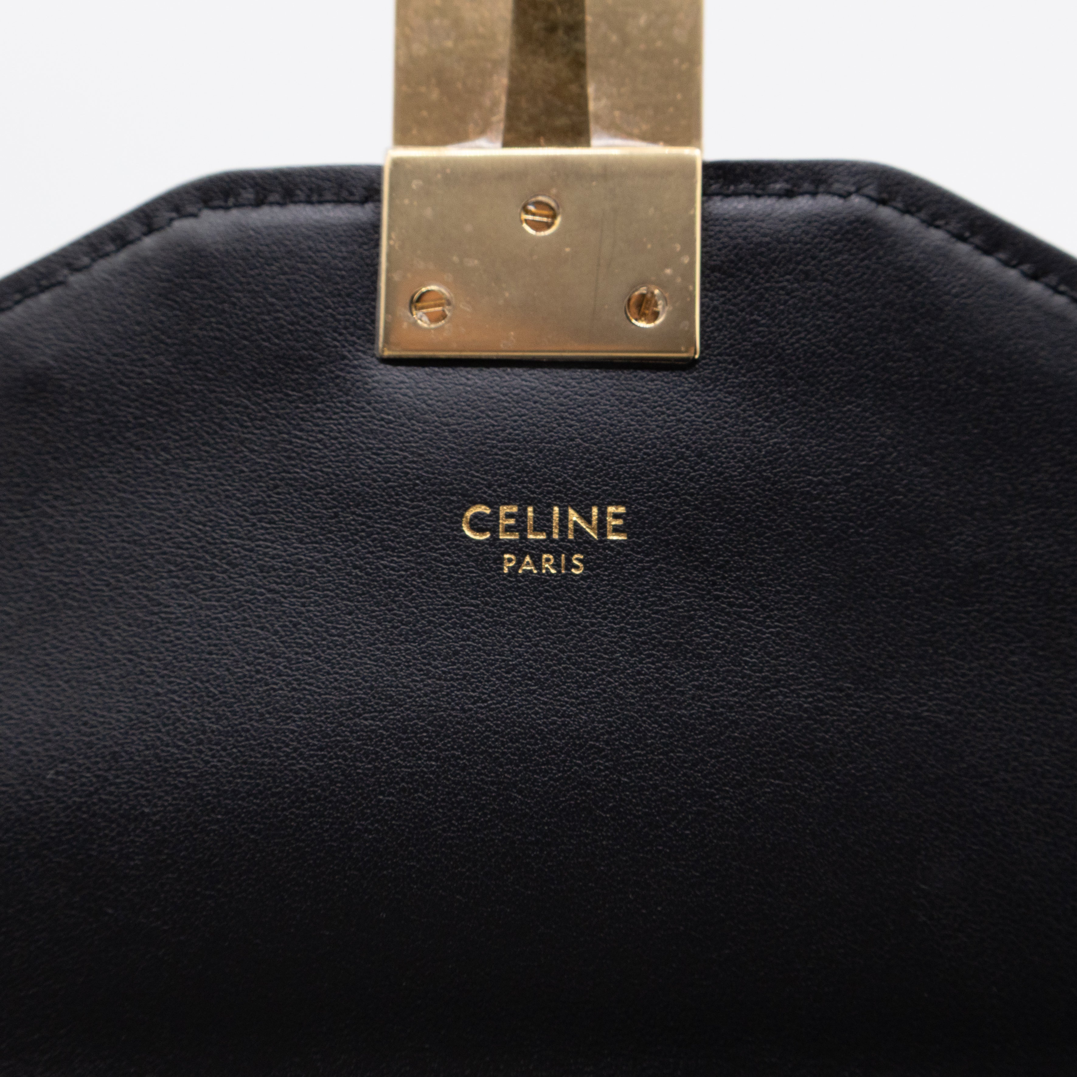 C Bag Medium Black Suede Leather