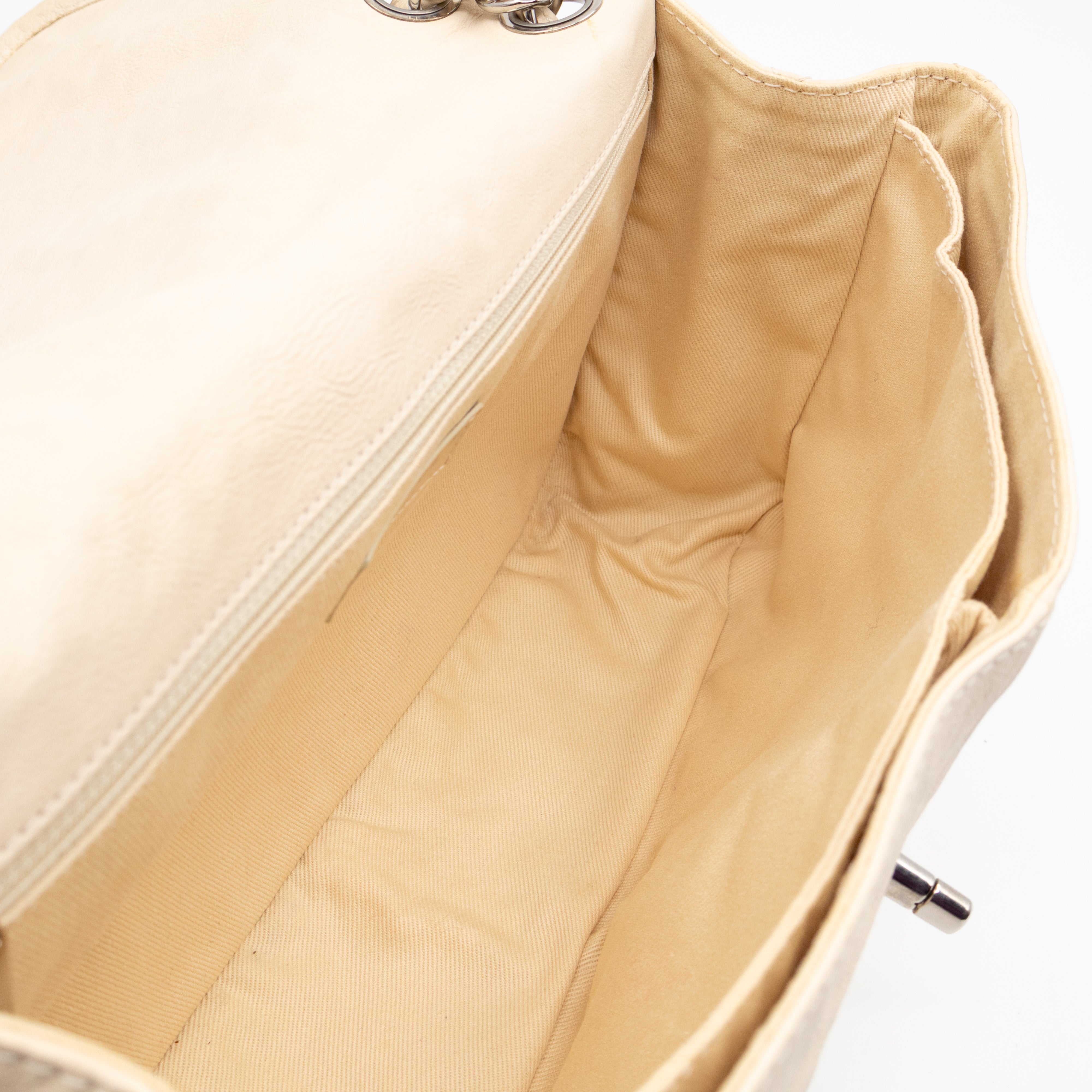 Natural Beauty Split Flap Bag Beige Leather