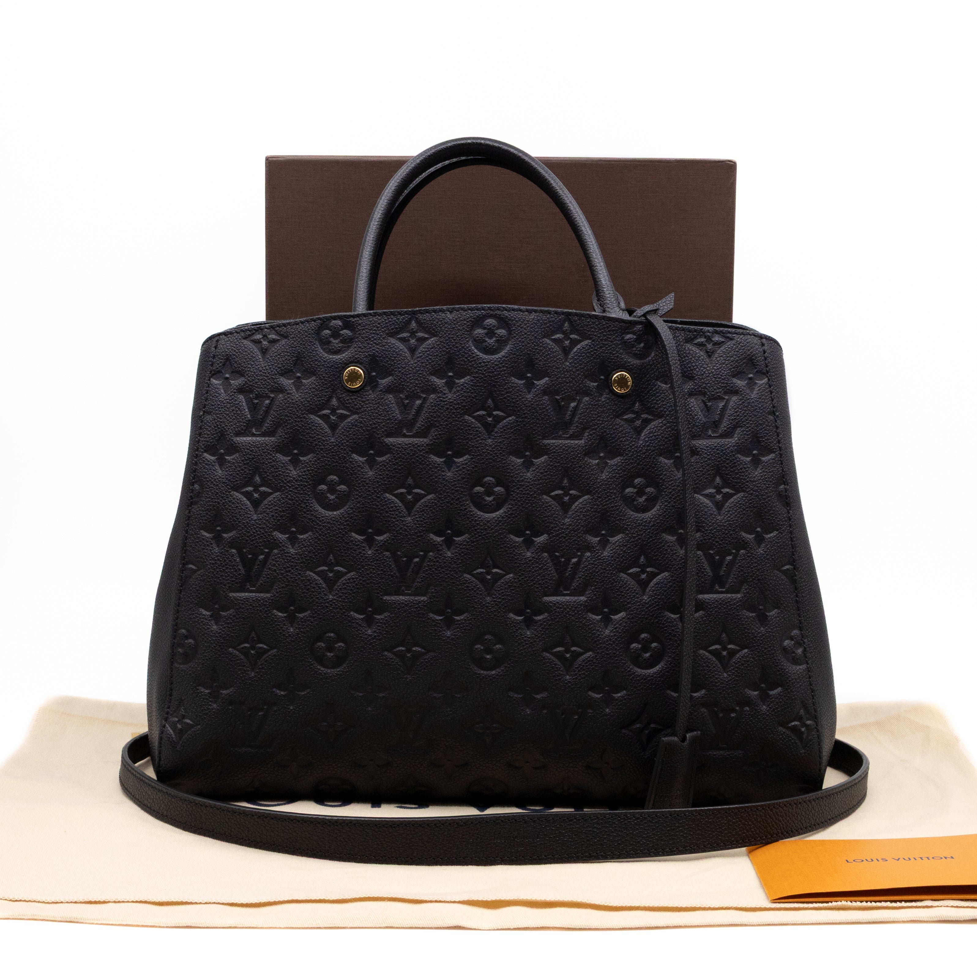 Louis Vuitton Montaigne GM Black Monogram Empreinte – Queen Station