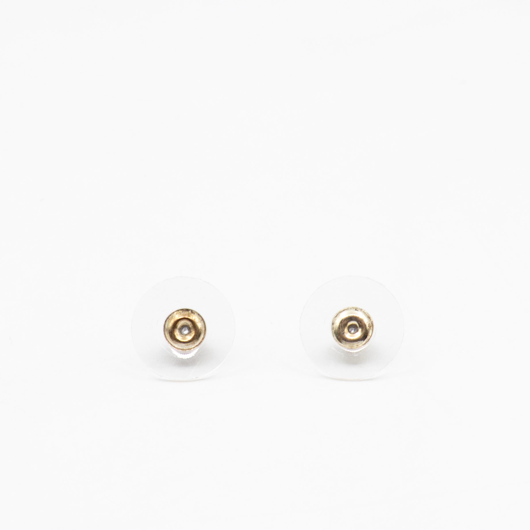 CC Crystal Pearl Button Earrings Aged Silver