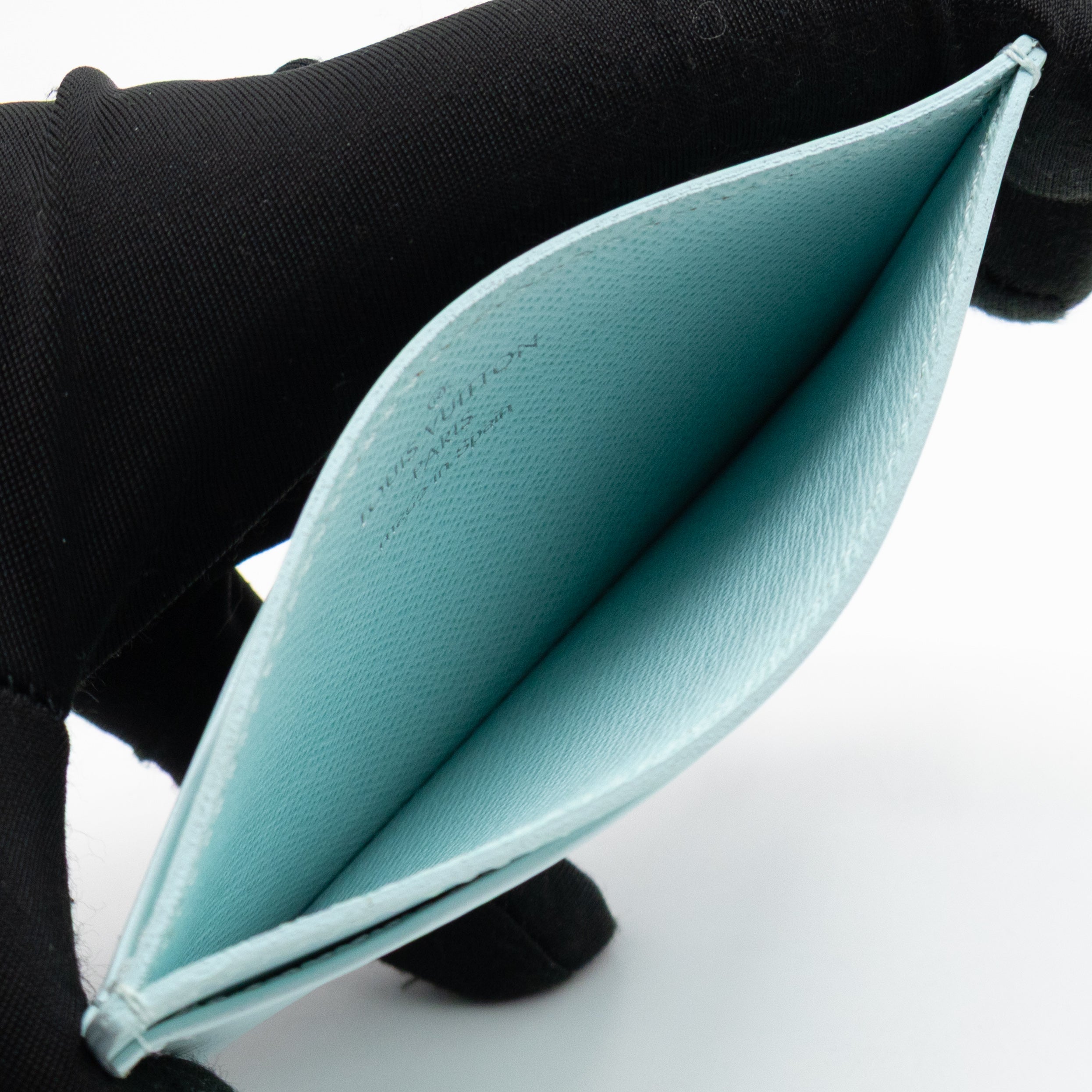 Card Holder Light Blue Epi Leather
