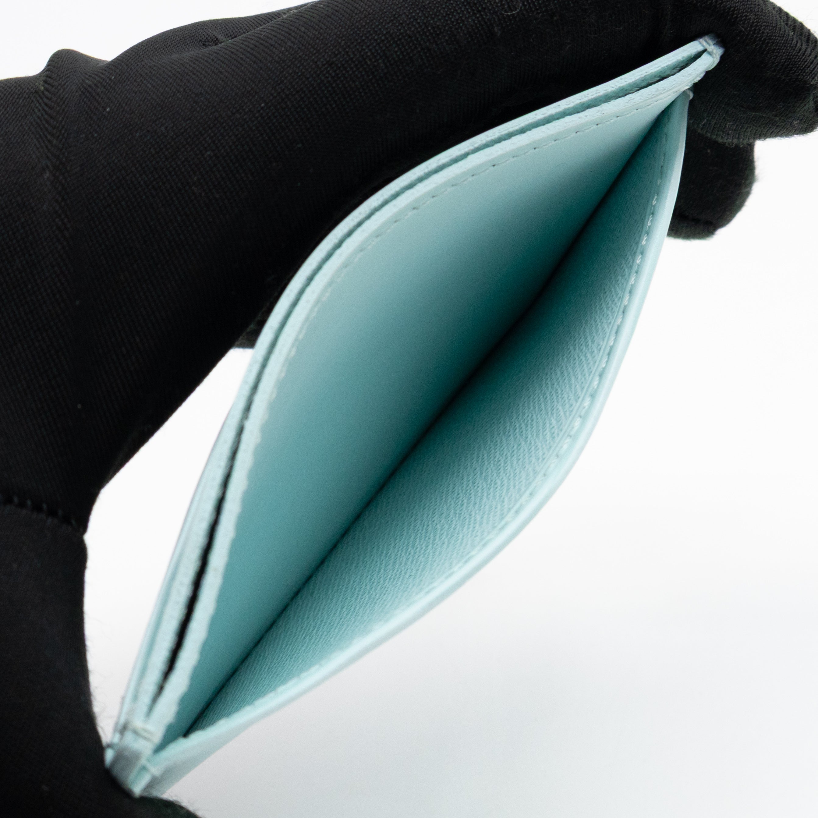 Card Holder Light Blue Epi Leather