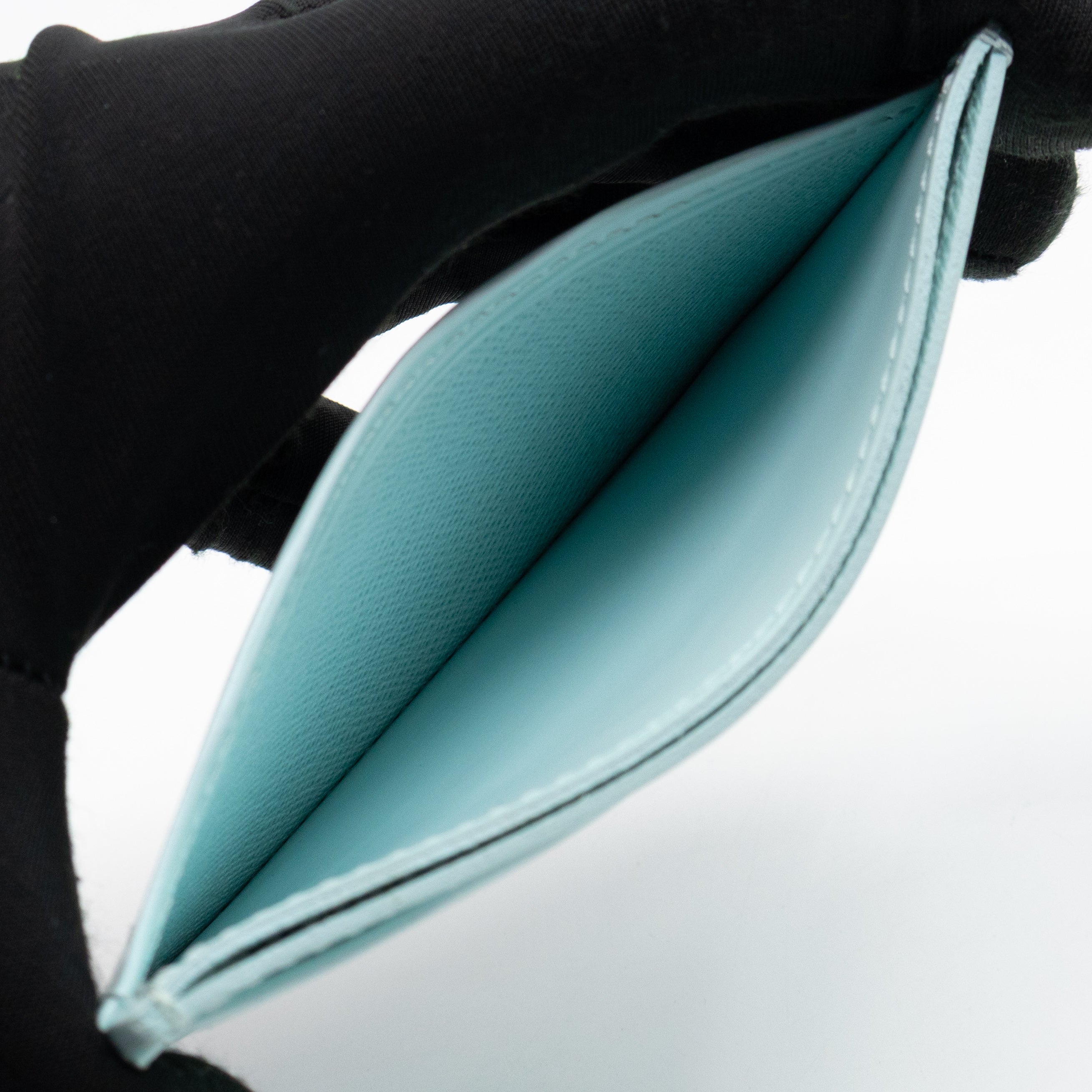Card Holder Light Blue Epi Leather