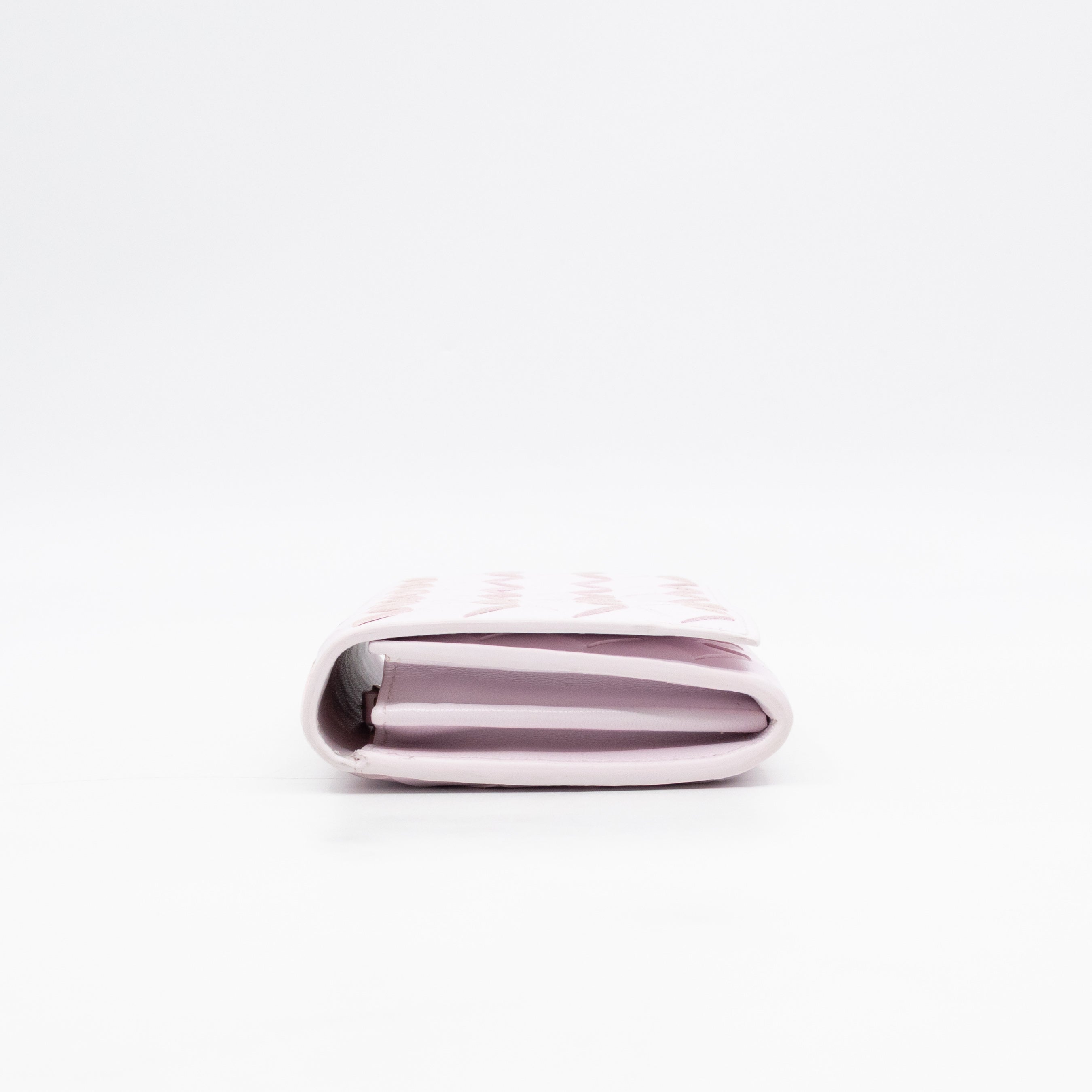 Intrecciato Large Flap Wallet Light Pink Leather