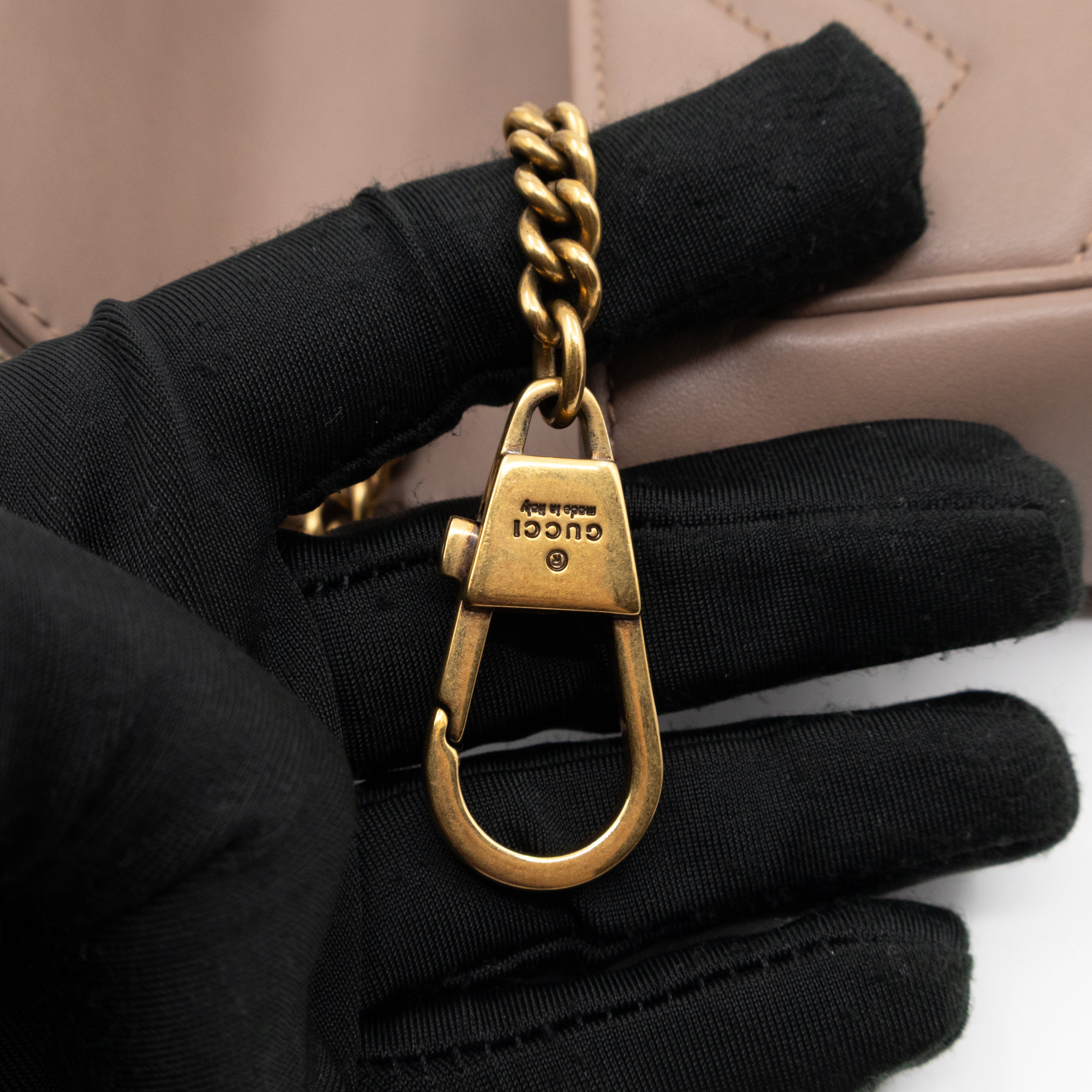 GG Marmont Super Mini Flap Bag Dusty Pink Leather