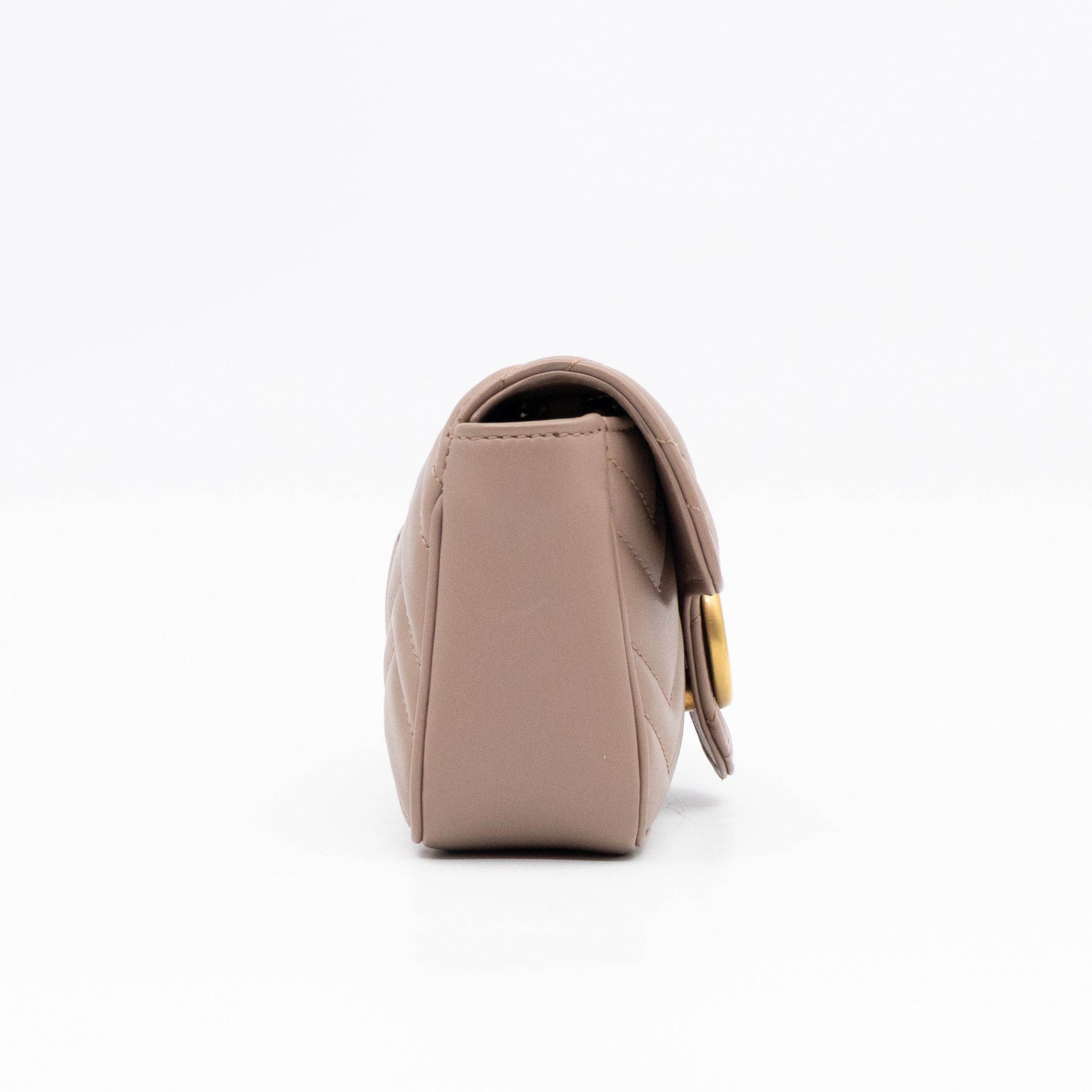 GG Marmont Super Mini Flap Bag Dusty Pink Leather