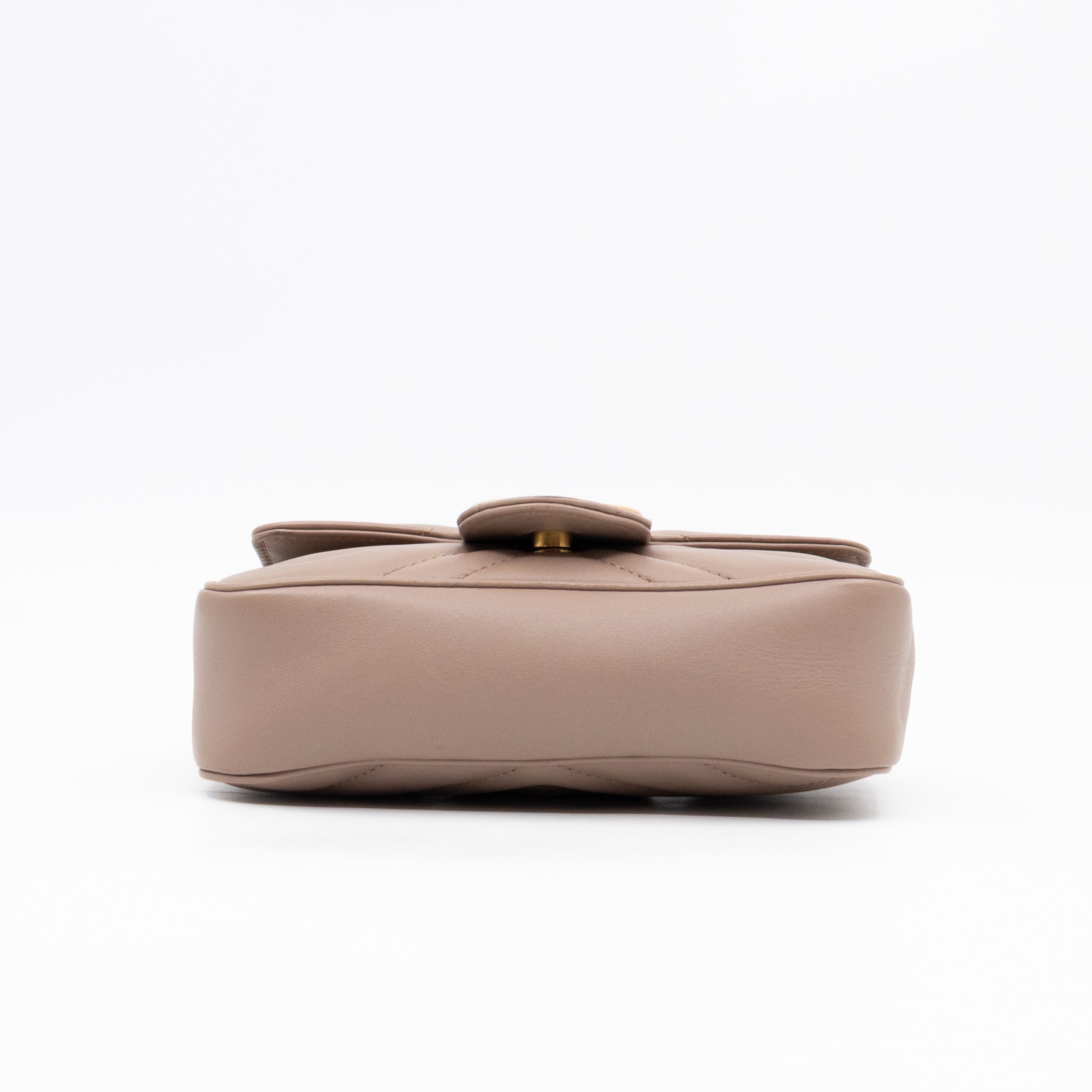 GG Marmont Super Mini Flap Bag Dusty Pink Leather