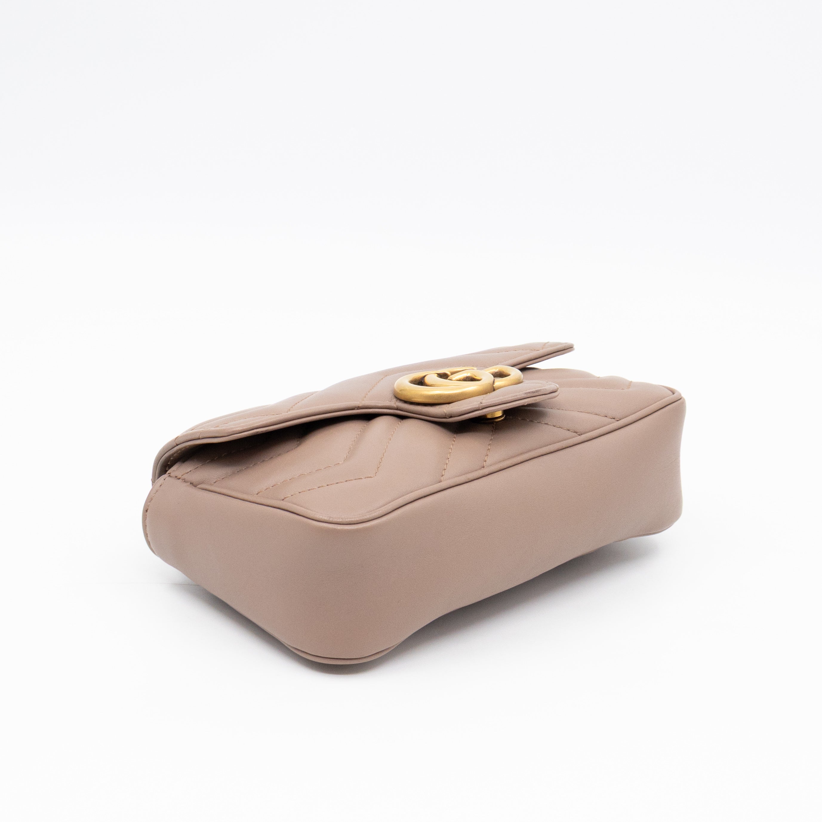 GG Marmont Super Mini Flap Bag Dusty Pink Leather