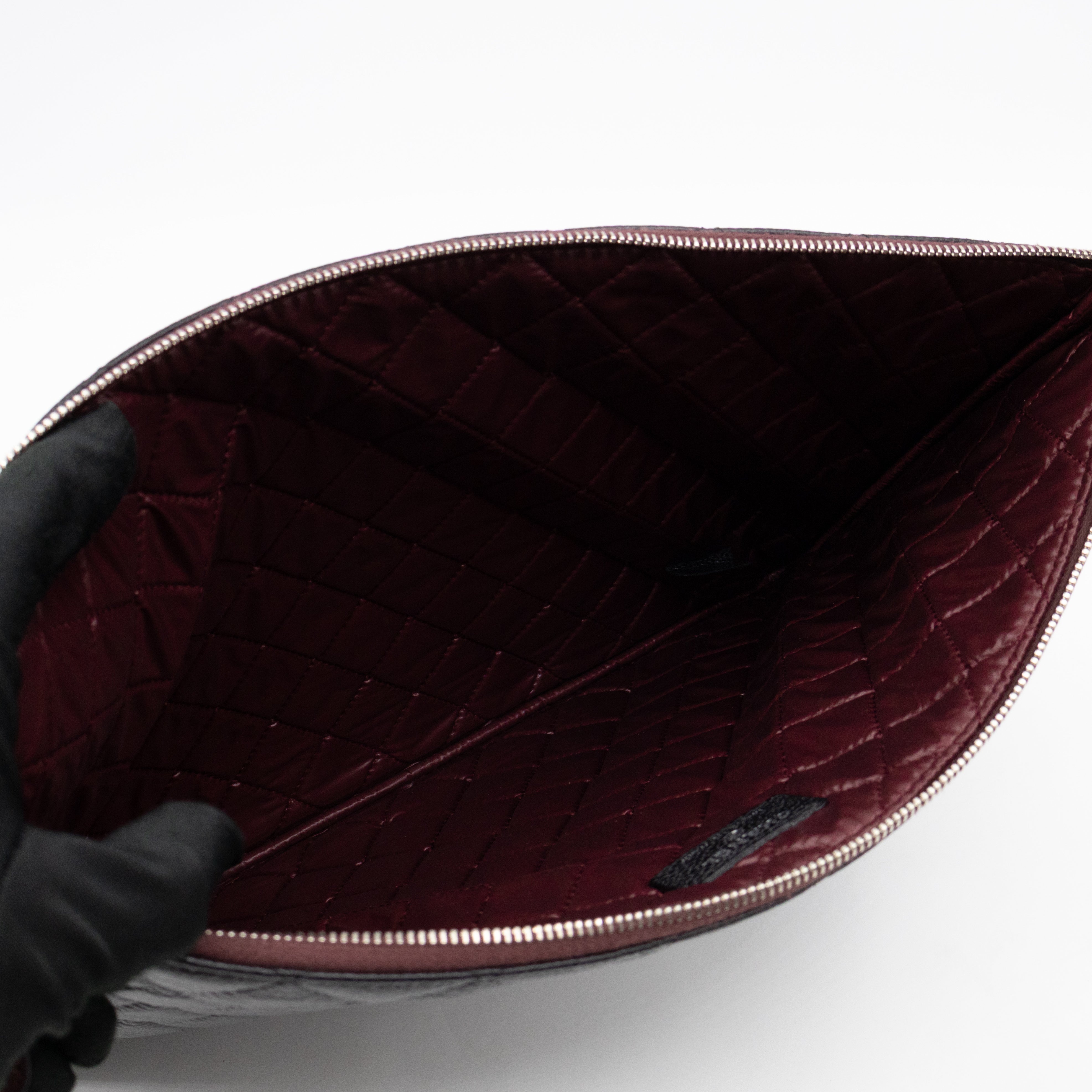O Case Large Black Caviar Leather