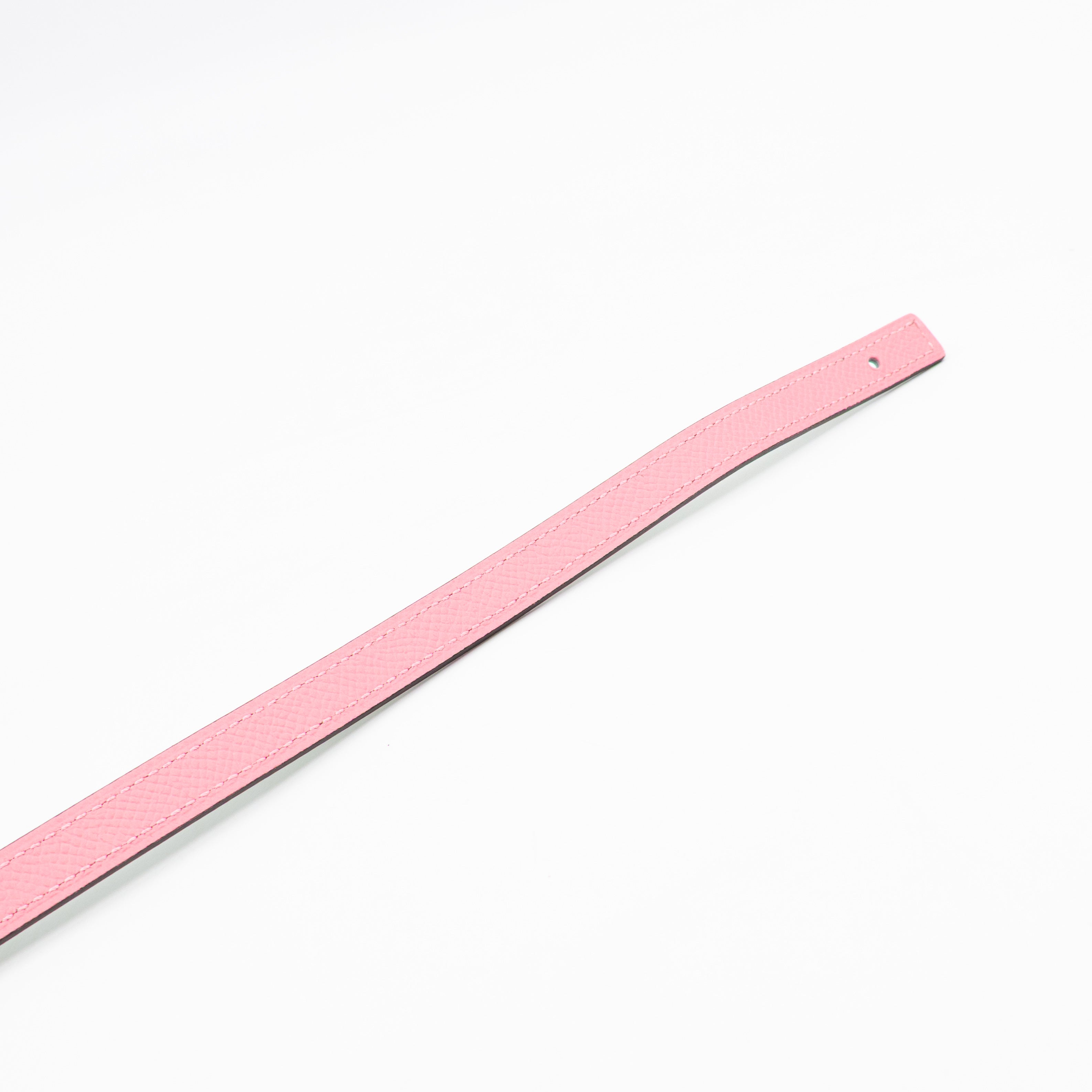 Maillon H Buckle & Reversible Vert Peppermint and Rose Confetti Leather Belt 85 cm