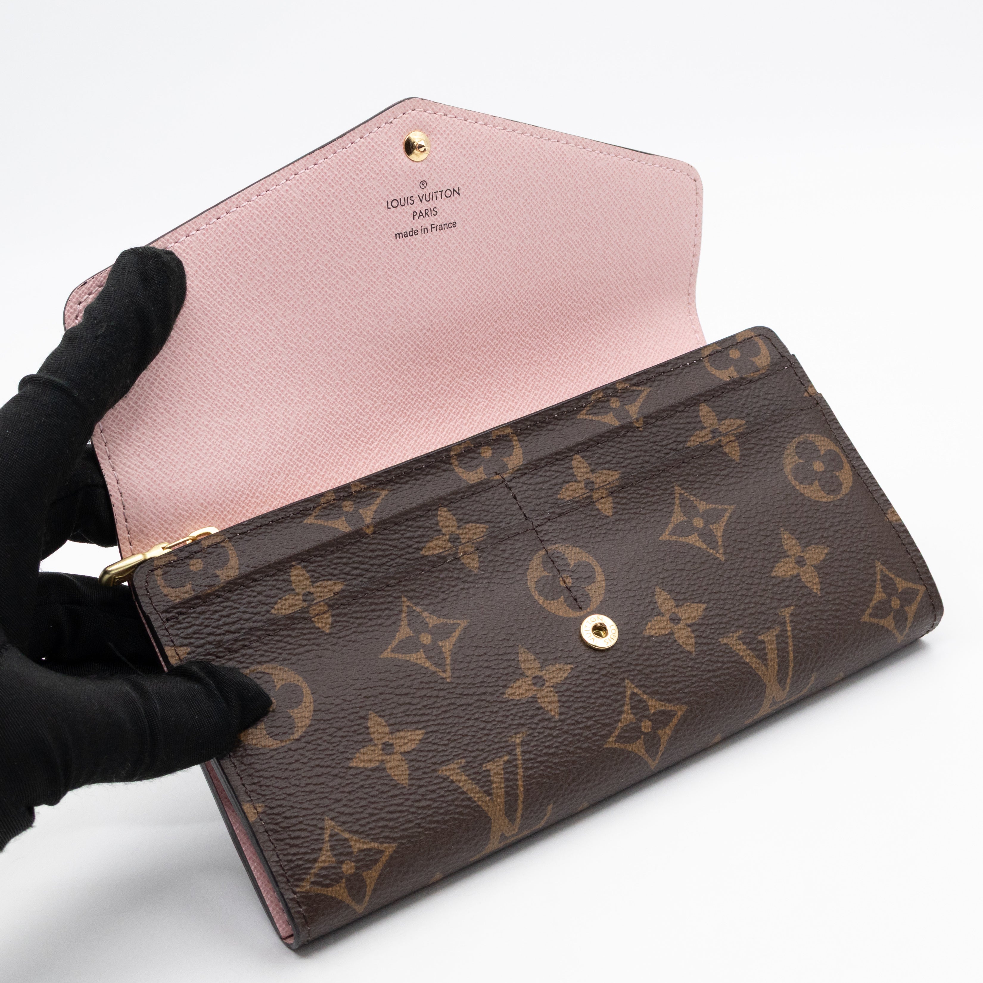 Sarah Wallet Monogram Rose Ballerine