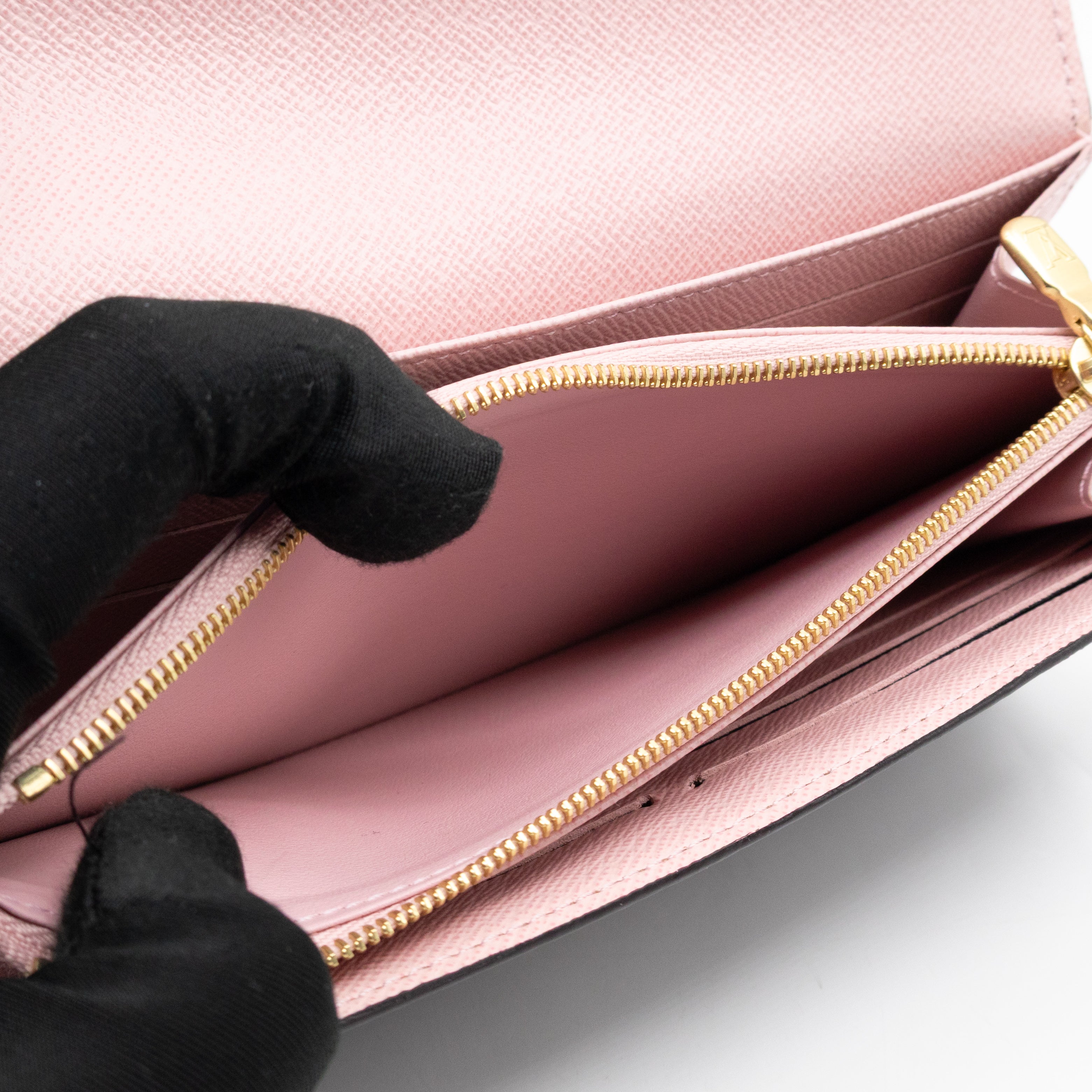 Sarah Wallet Monogram Rose Ballerine