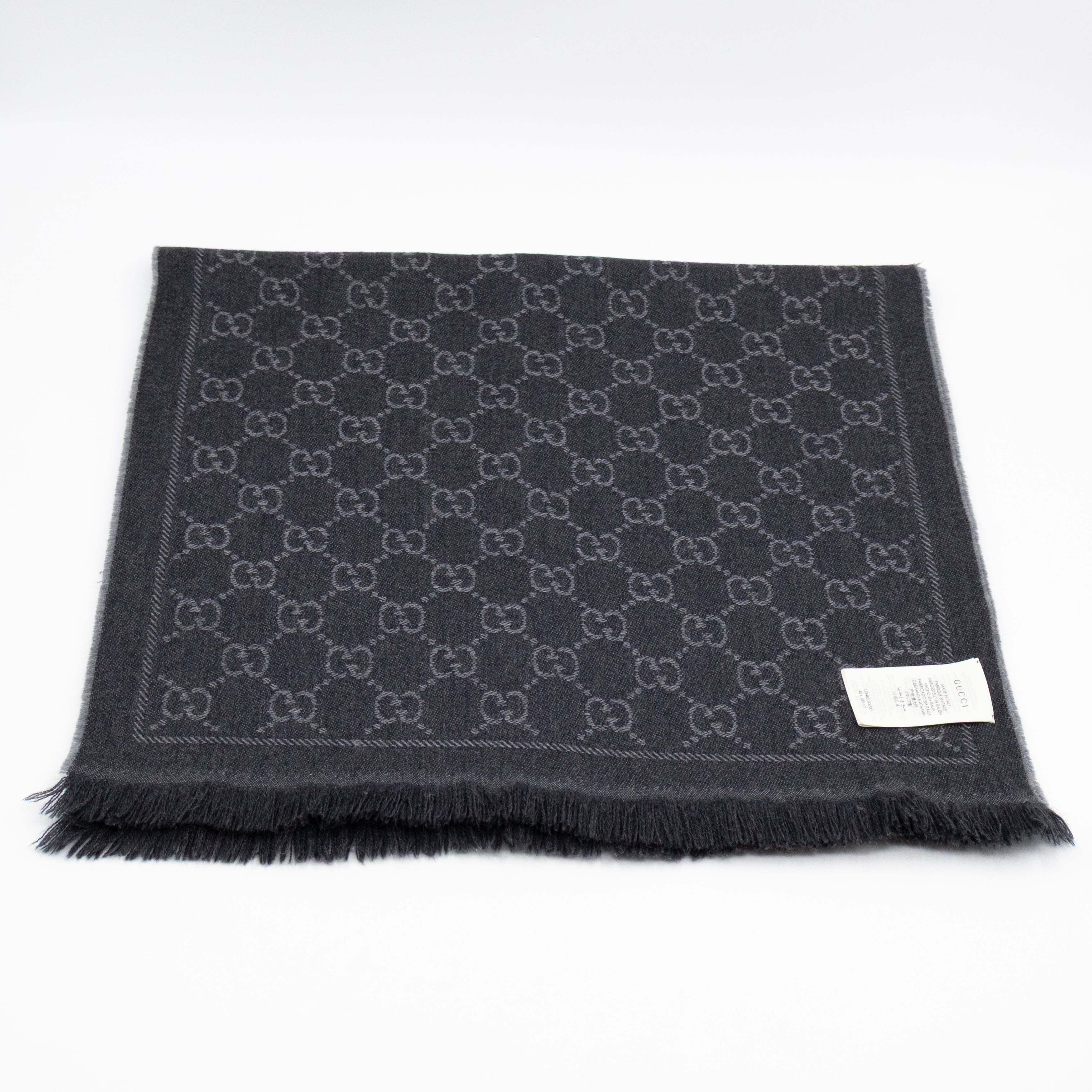 GG Wool Scarf Grey & Black