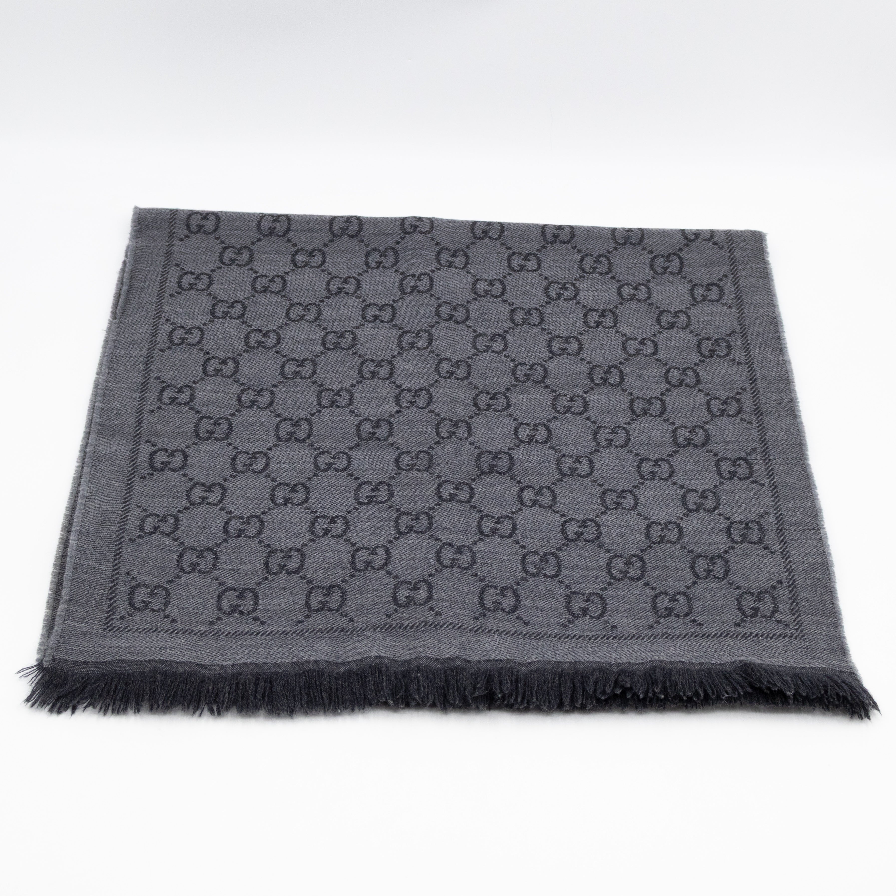 GG Wool Scarf Grey & Black