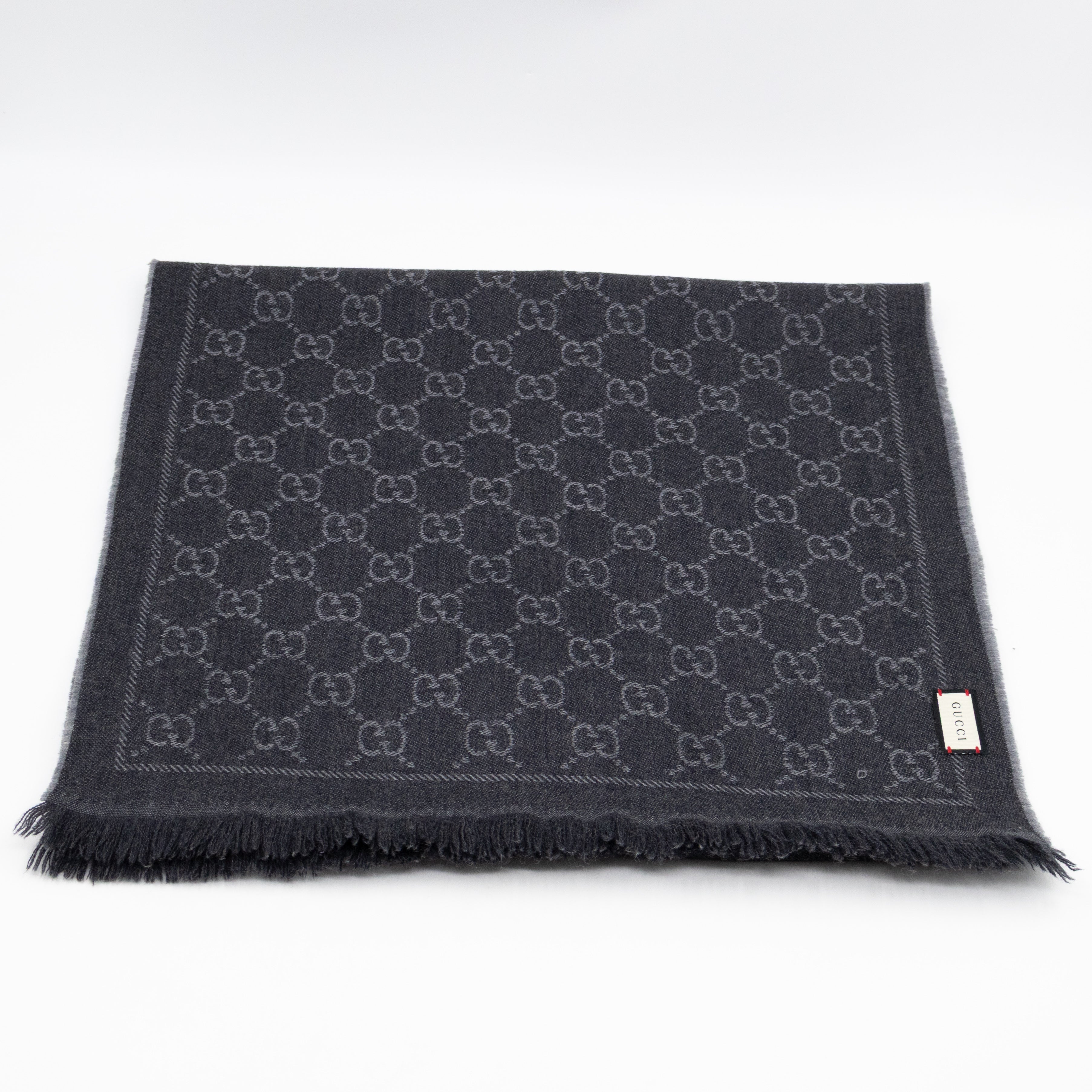 GG Wool Scarf Grey & Black