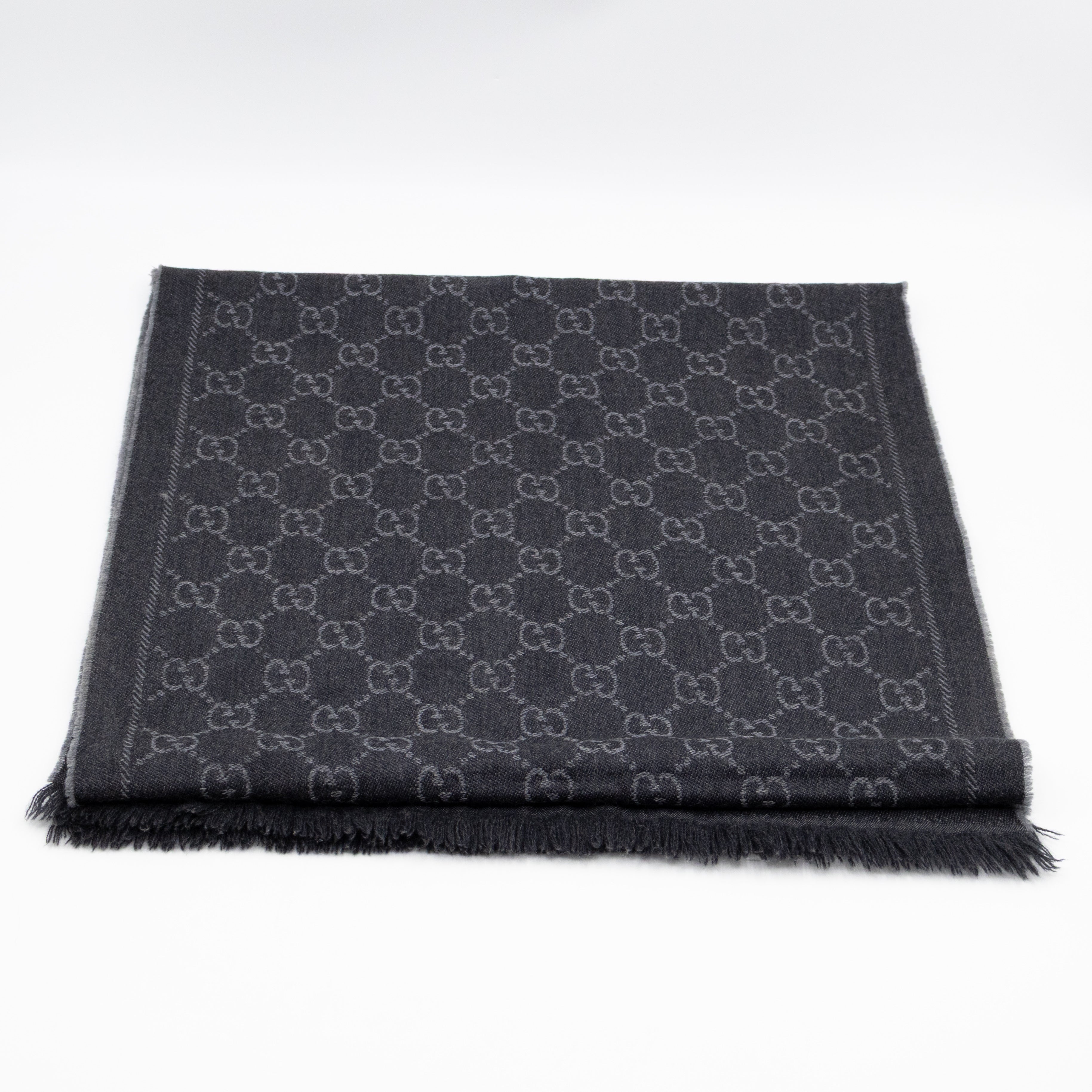 GG Wool Scarf Grey & Black