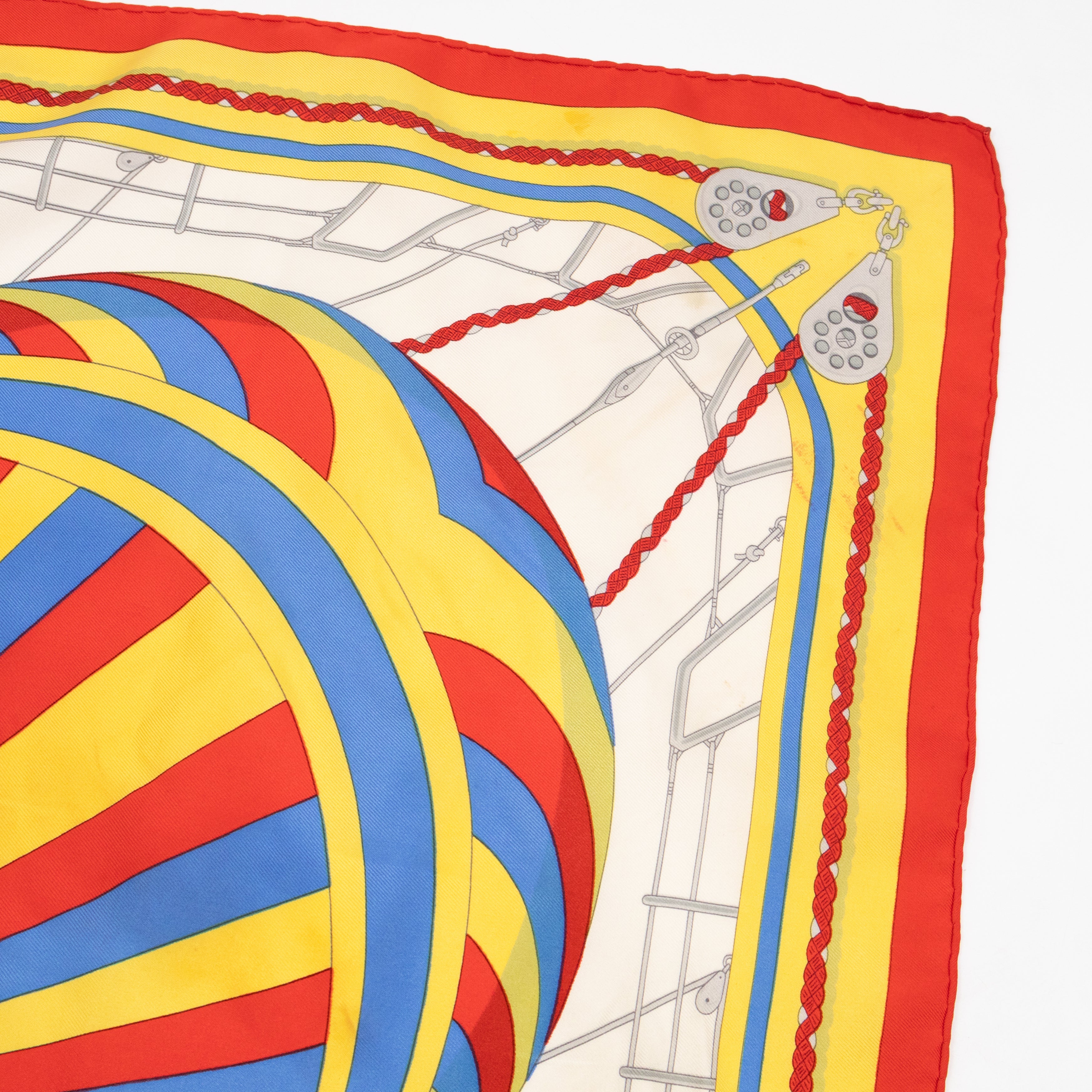 Silk Scarf 90 Spinnakers Red Yellow Blue