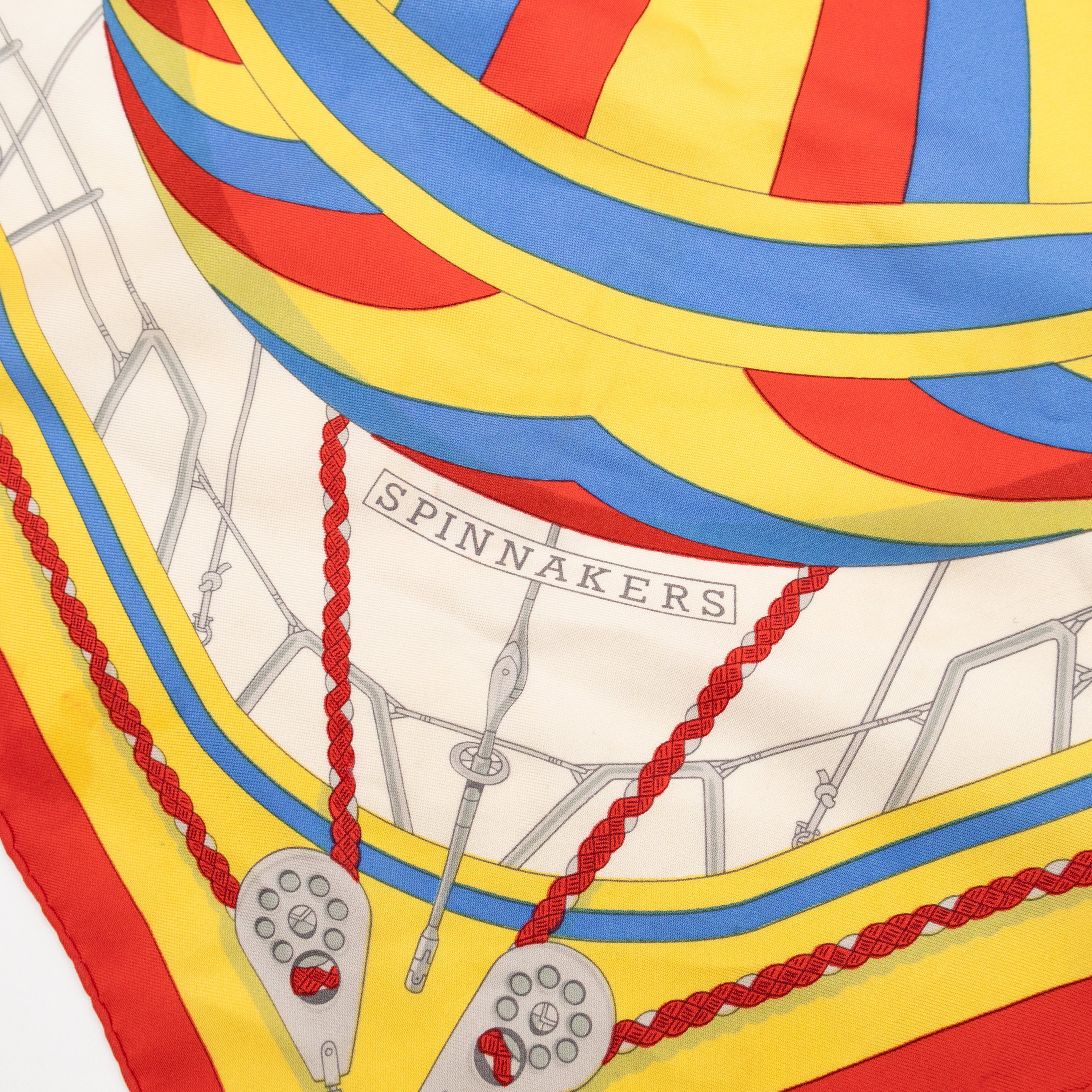 Silk Scarf 90 Spinnakers Red Yellow Blue