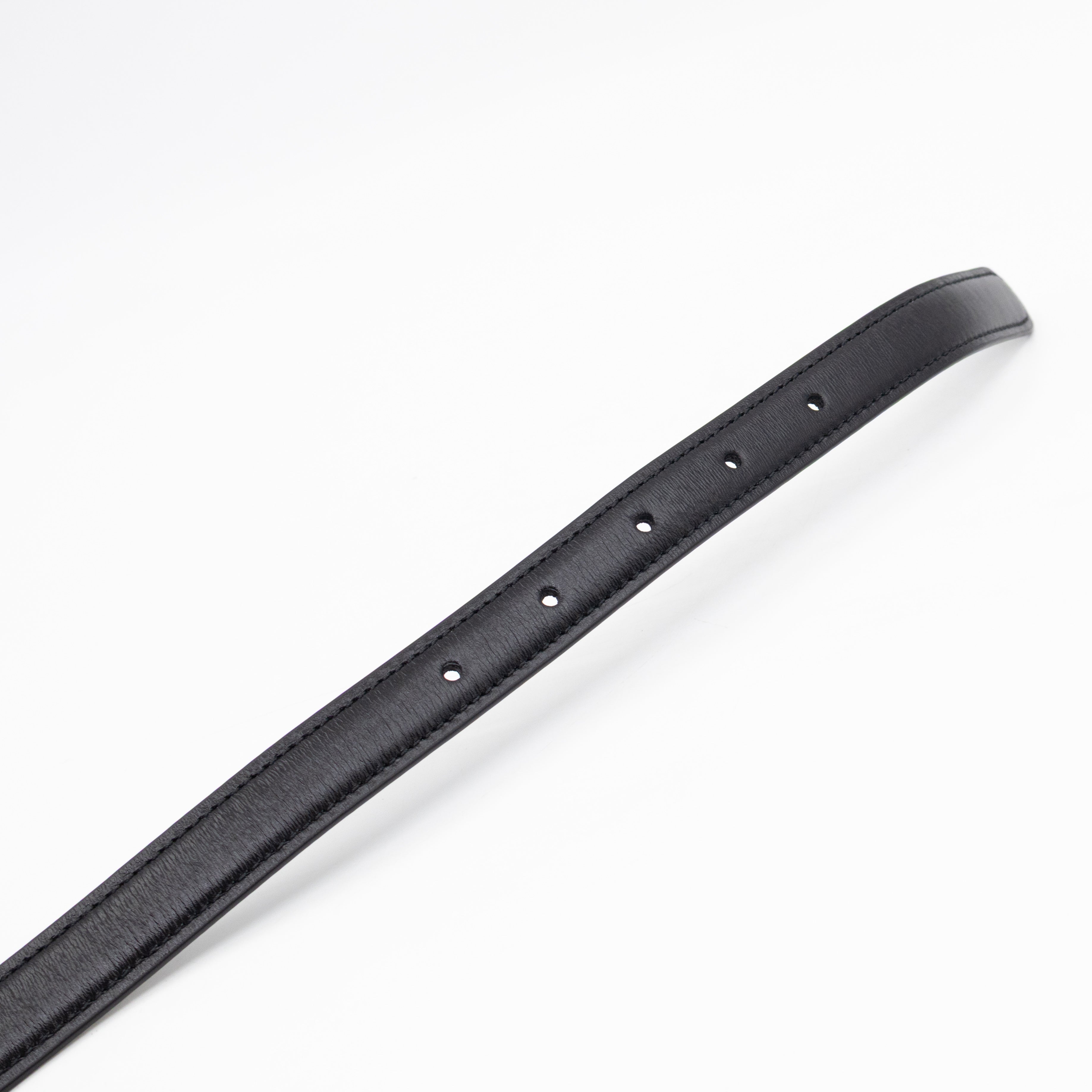 Blondie Thin Belt Black Leather 75 cm