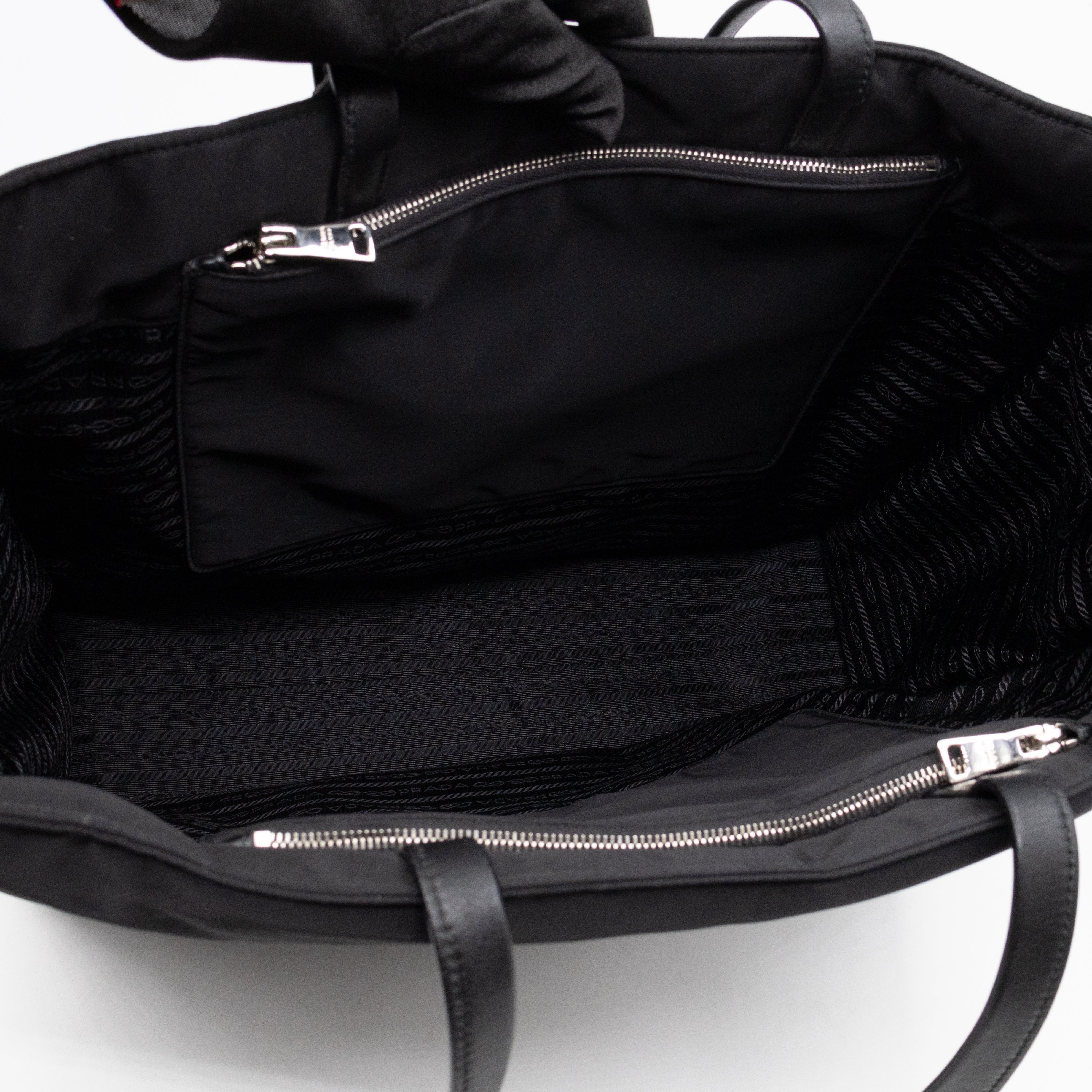 Front Pocket Tote Tessuto Nylon Black