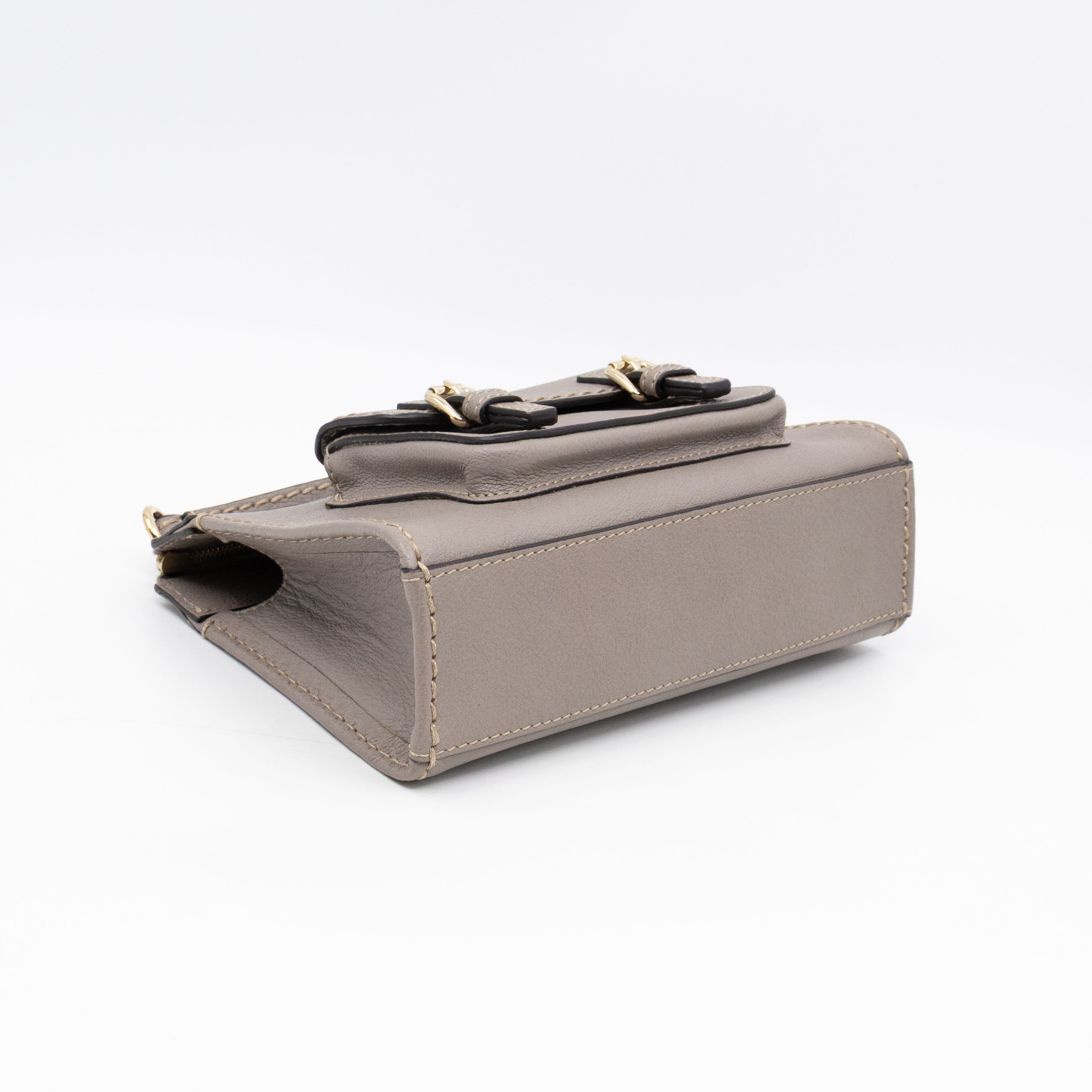 Edith Small Pouch Grey Leather