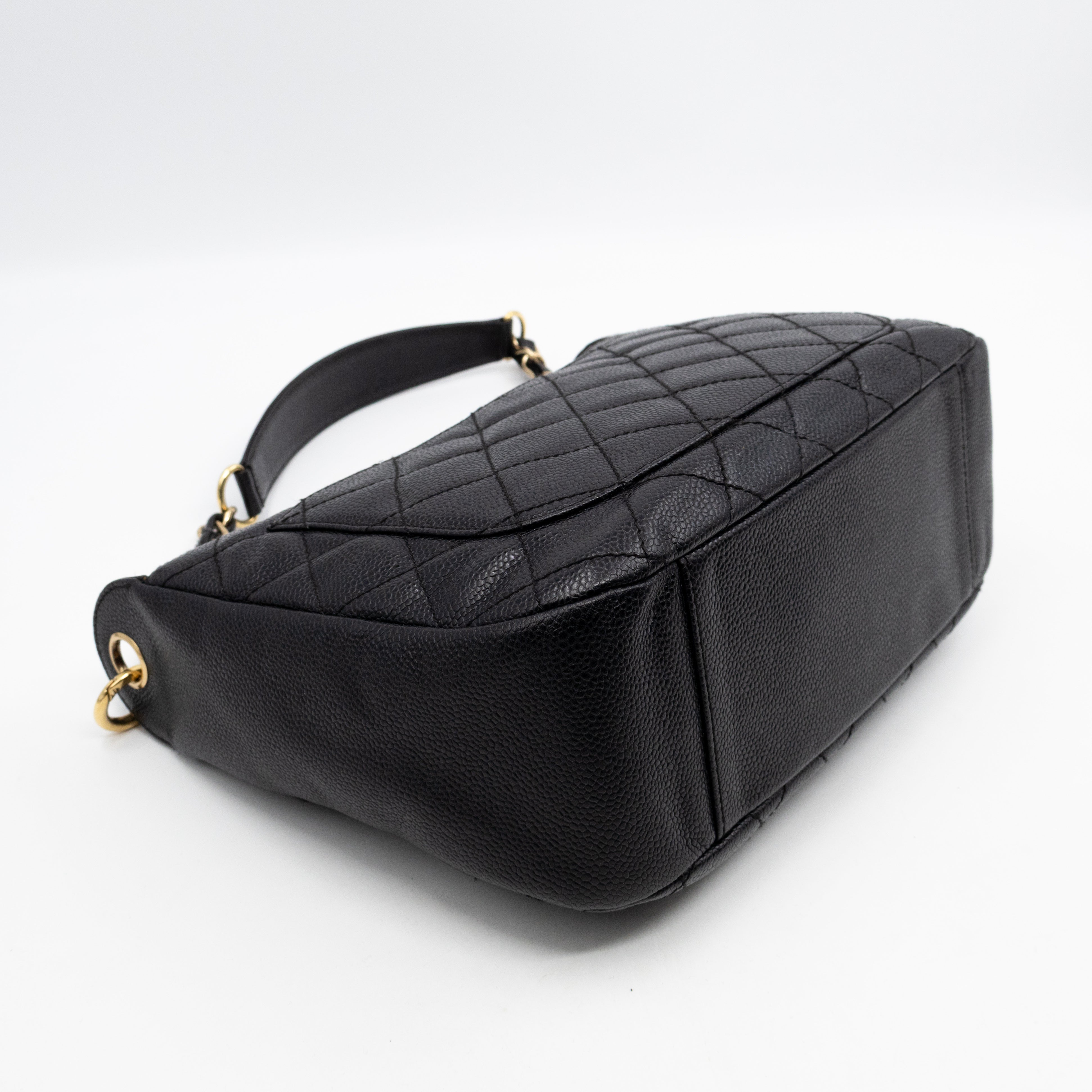 Timeless CC Half Moon Hobo Bag Black Caviar Leather