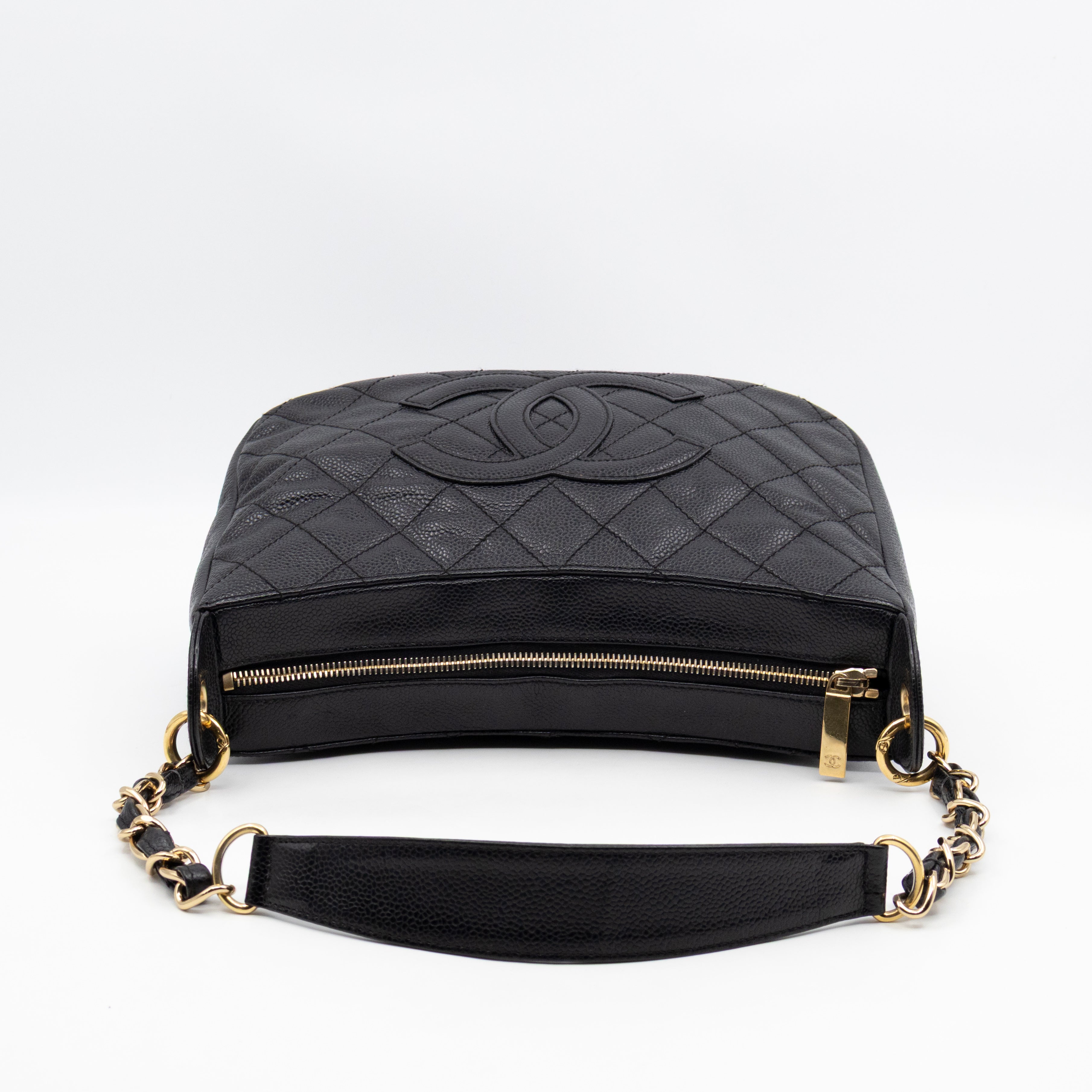 Timeless CC Half Moon Hobo Bag Black Caviar Leather