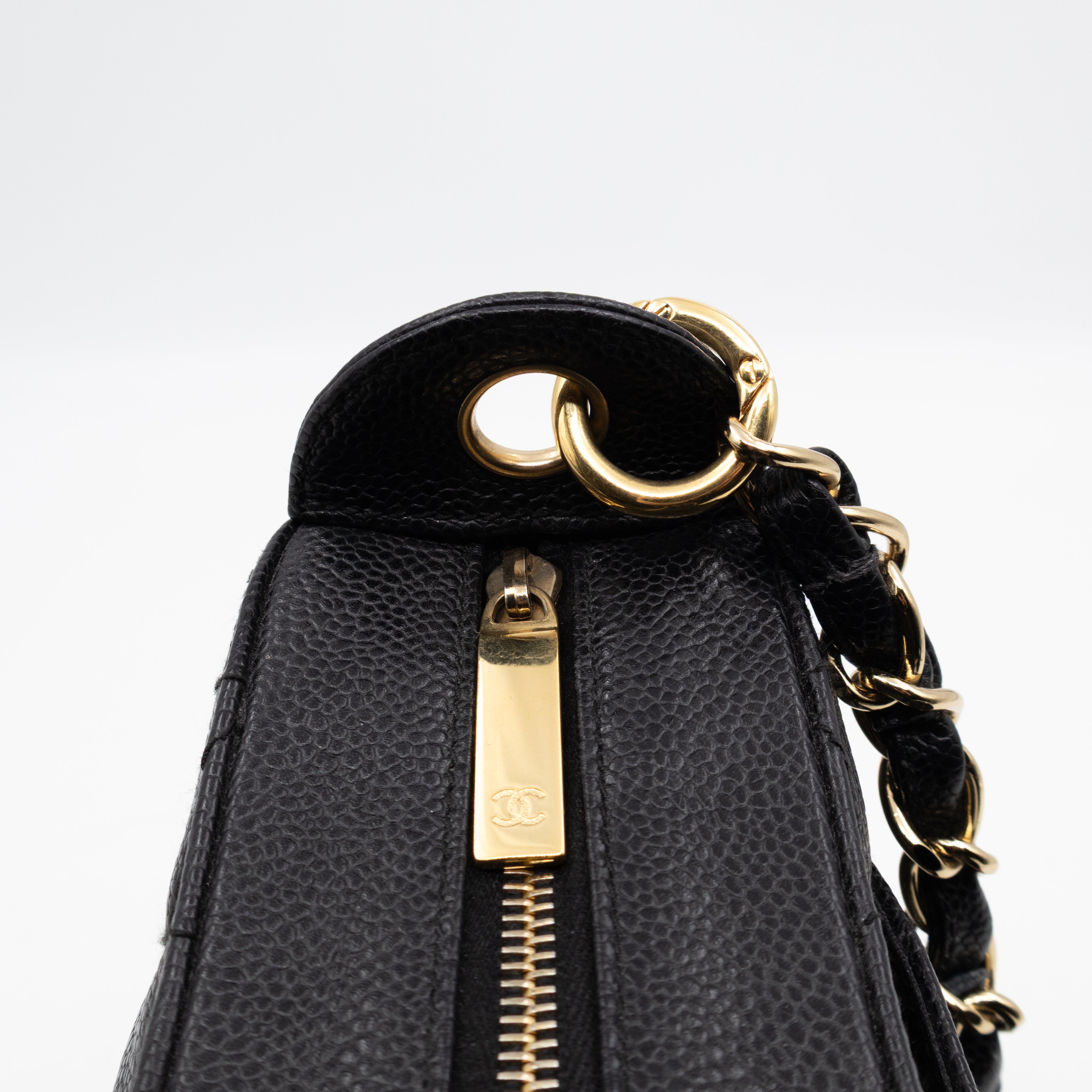 Timeless CC Half Moon Hobo Bag Black Caviar Leather