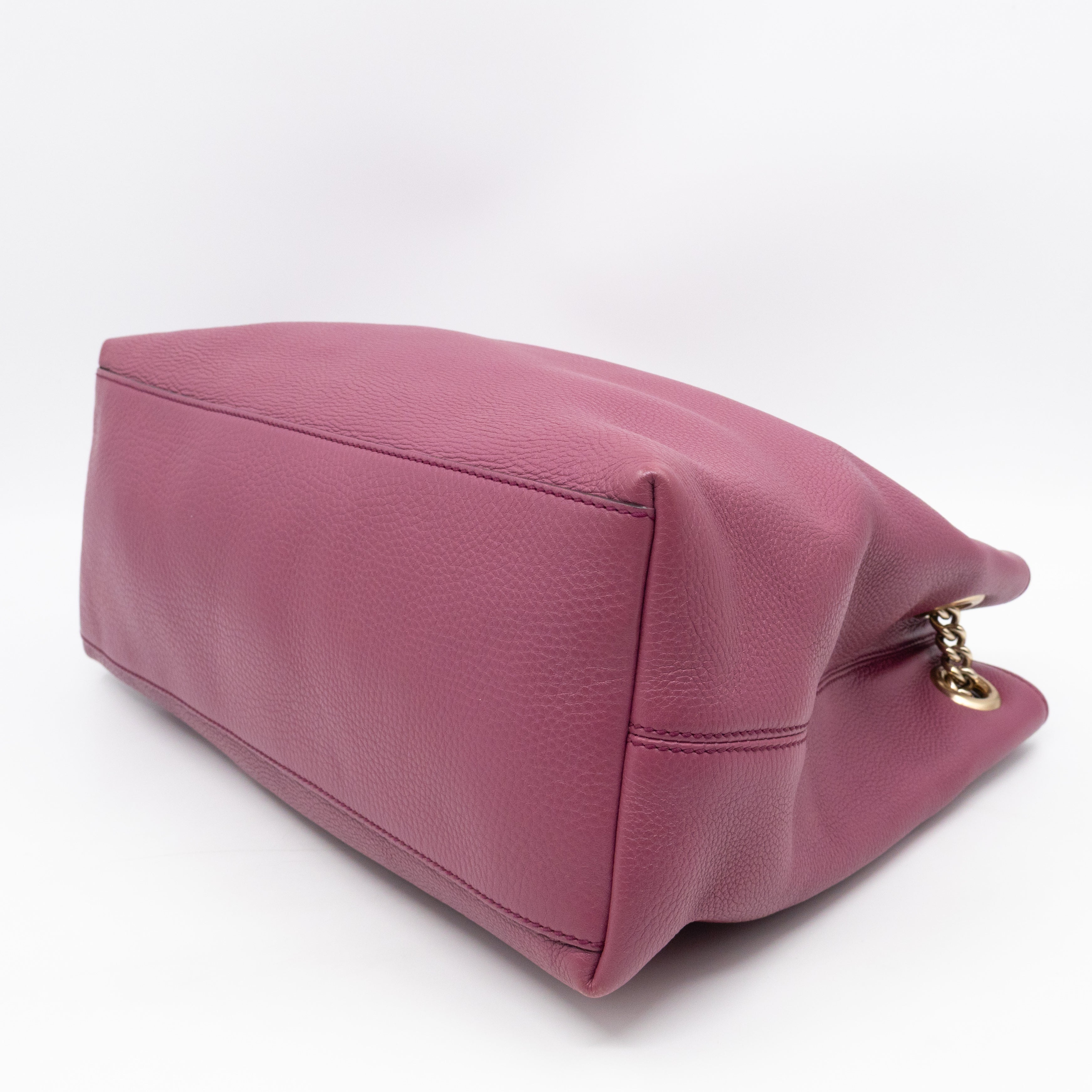 Soho Chain Tote Bag Purple Leather