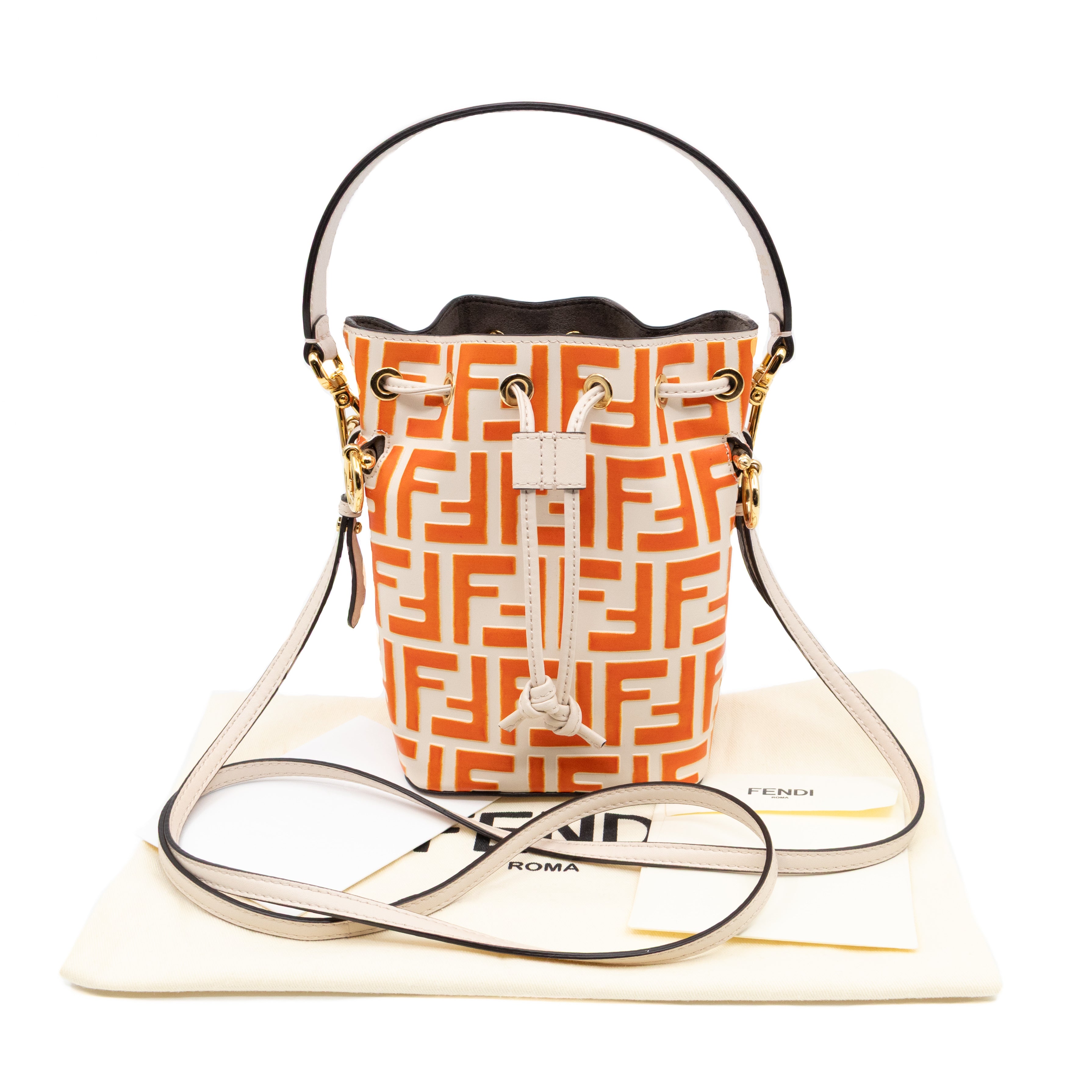 Mon Tresor Mini FF Orange & White Leather