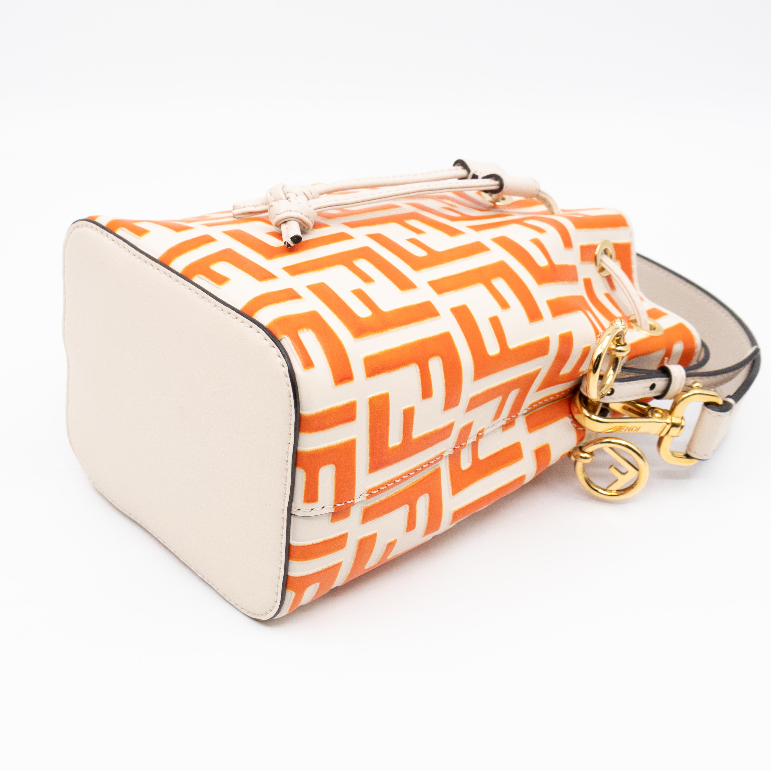 Mon Tresor Mini FF Orange & White Leather