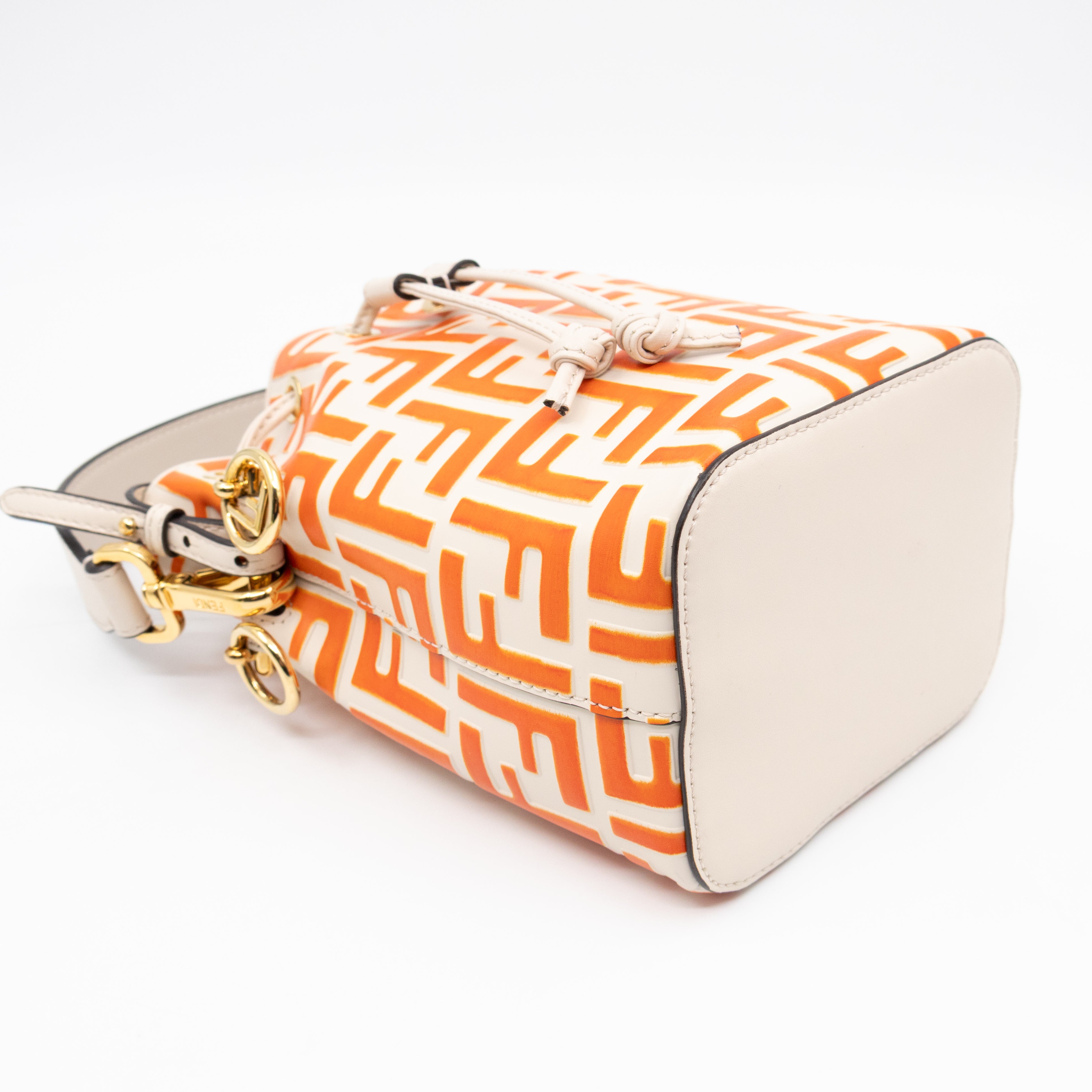 Mon Tresor Mini FF Orange & White Leather