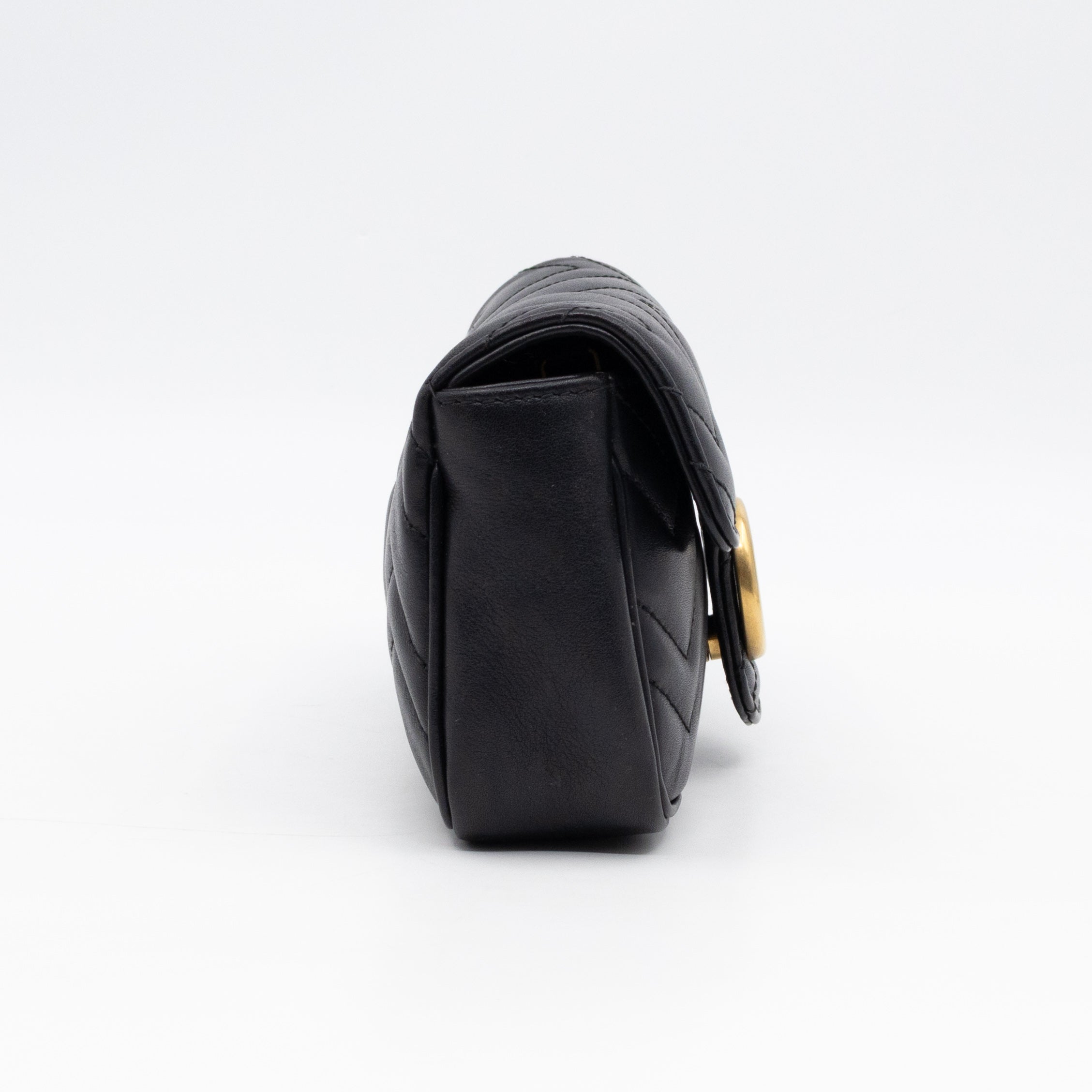 GG Marmont Super Mini Flap Bag Black Leather