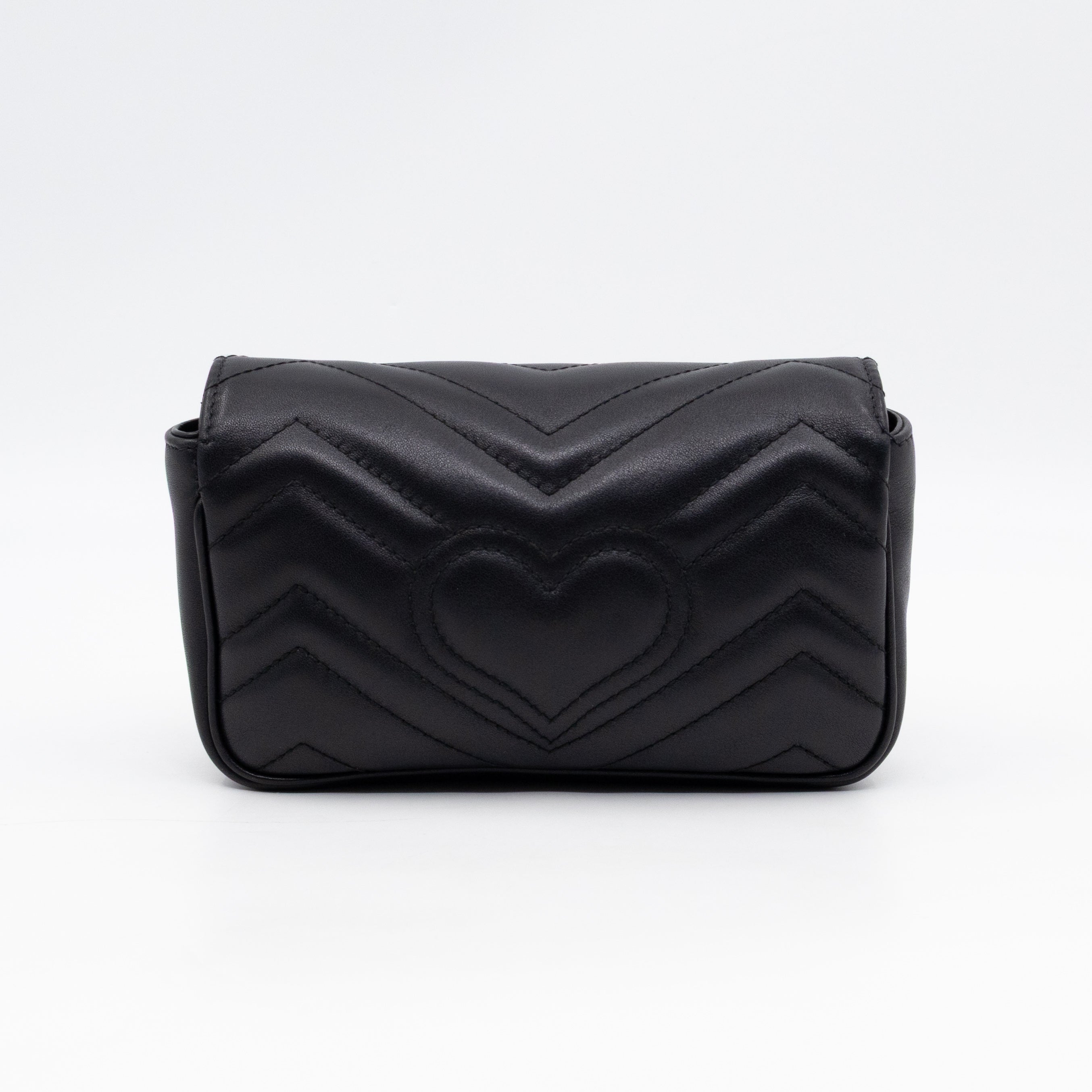 GG Marmont Super Mini Flap Bag Black Leather