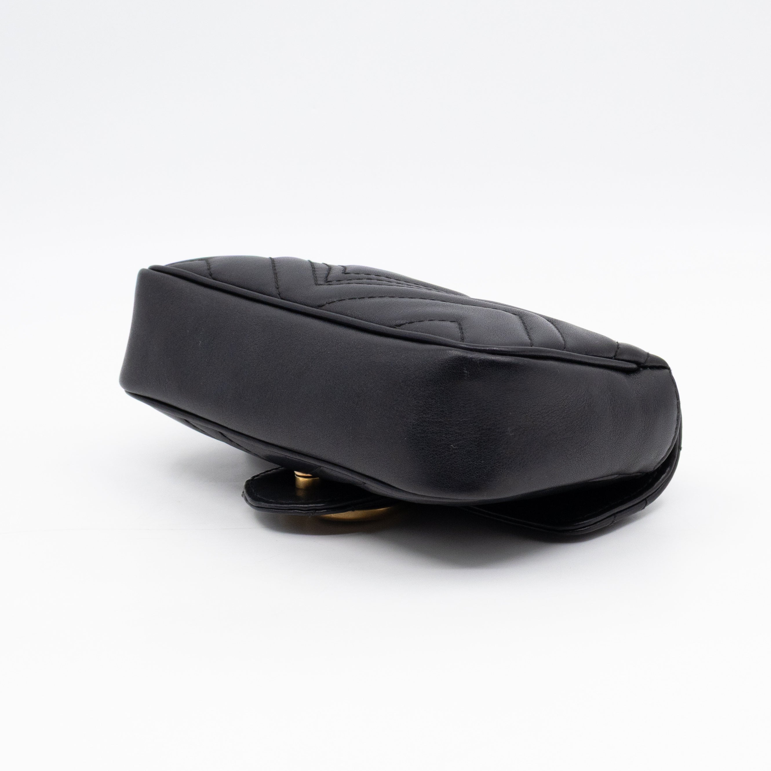 GG Marmont Super Mini Flap Bag Black Leather