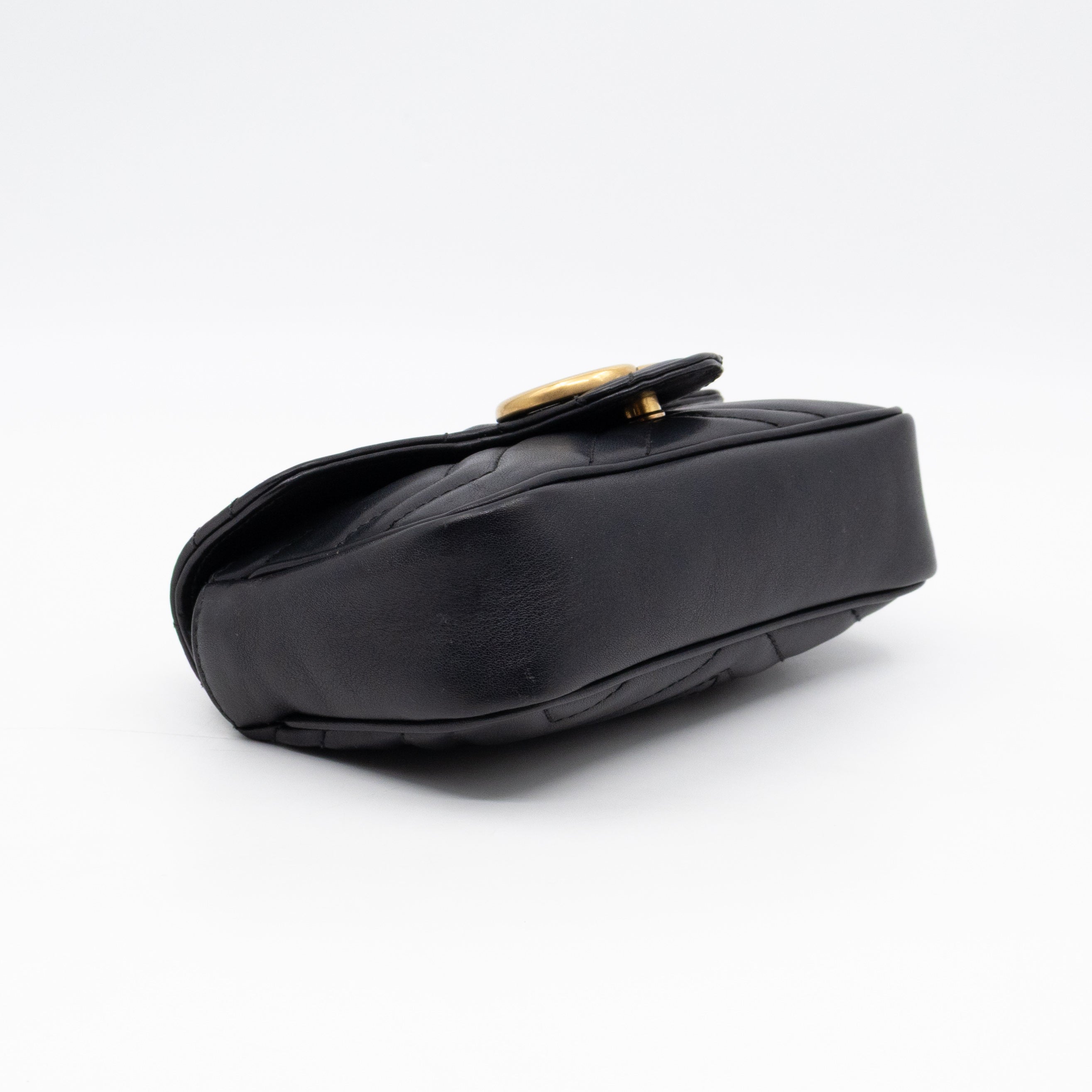 GG Marmont Super Mini Flap Bag Black Leather