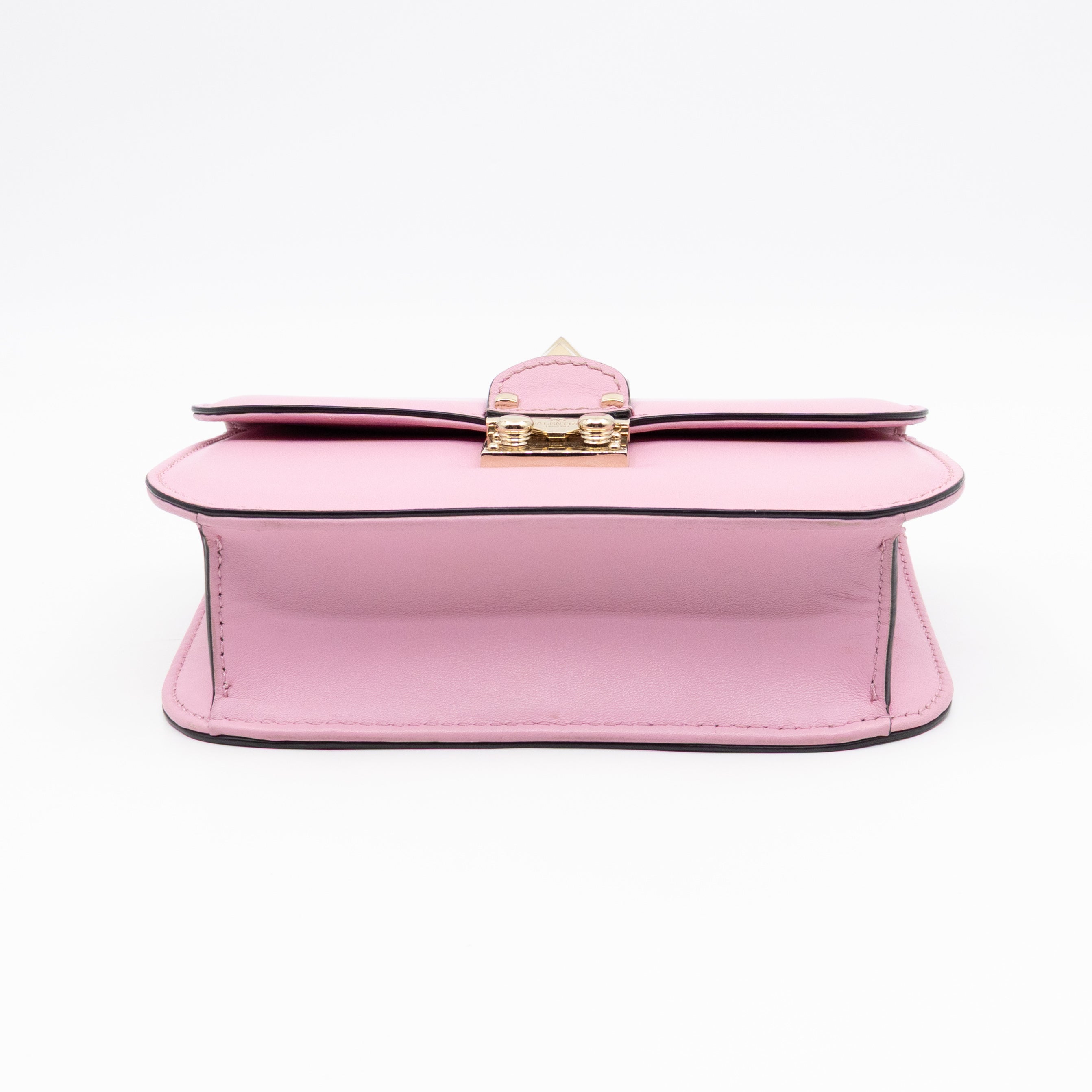 Small Glam Lock Rockstud Flap Bag Pink