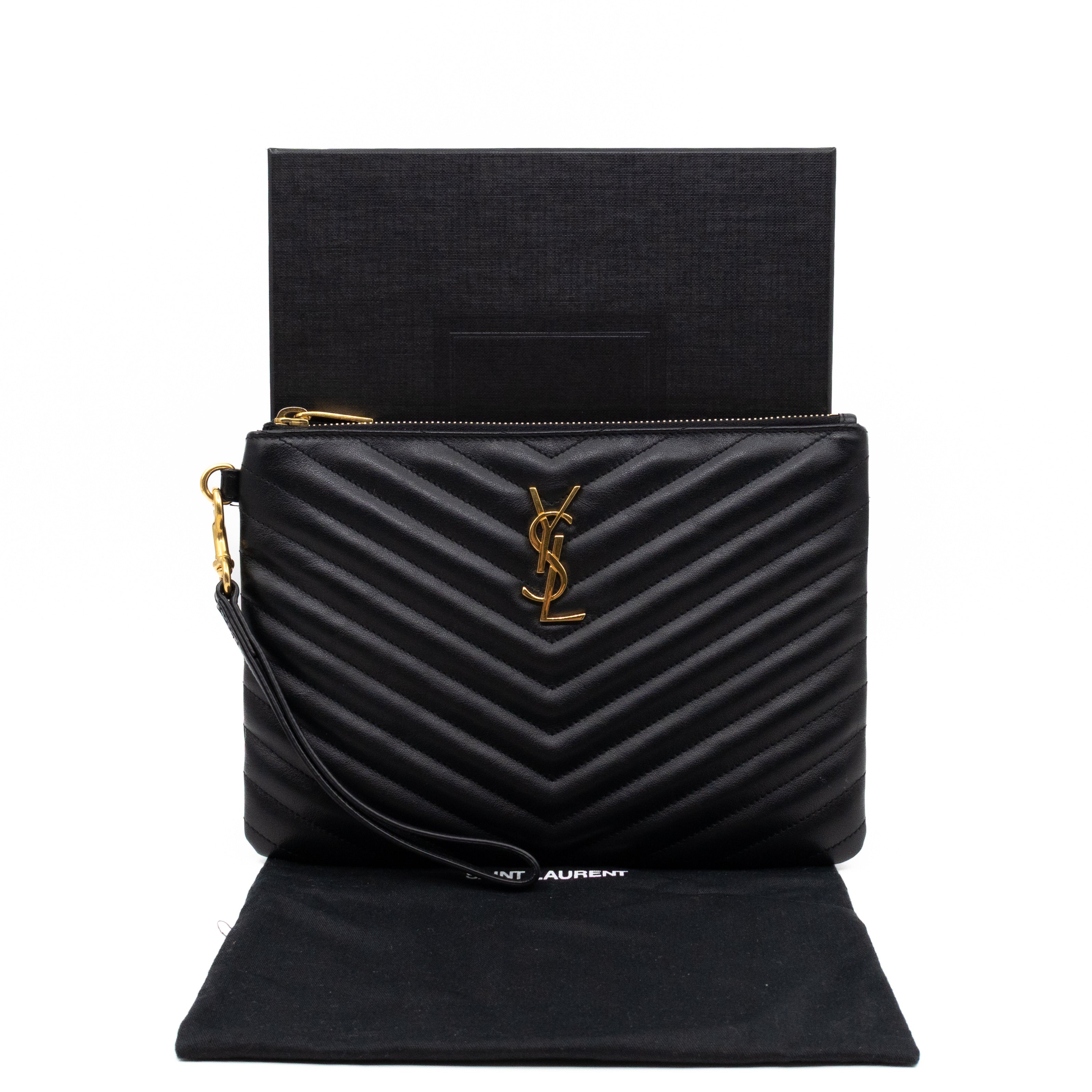 Cassandre Matelasse Pouch Black Leather