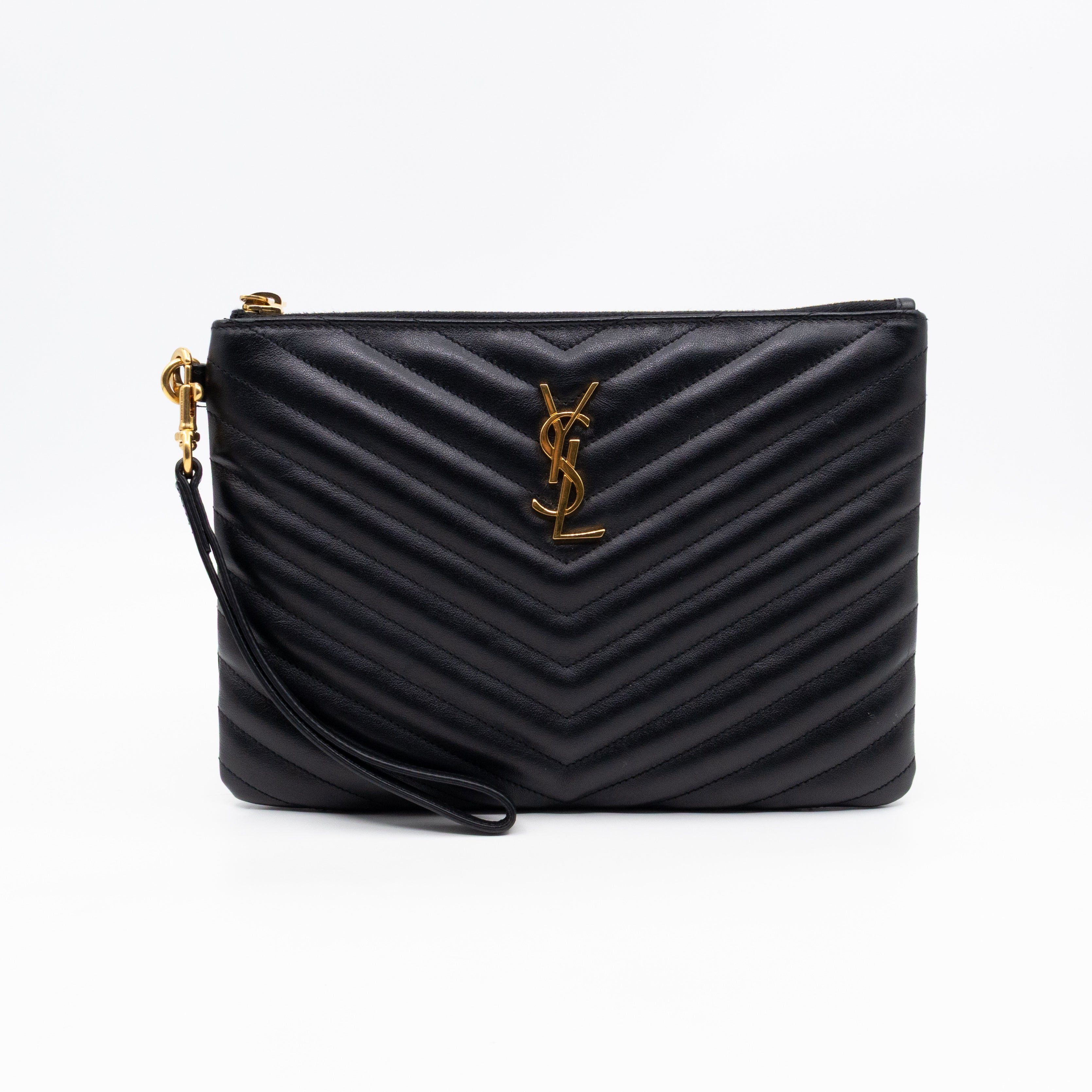 Cassandre Matelasse Pouch Black Leather