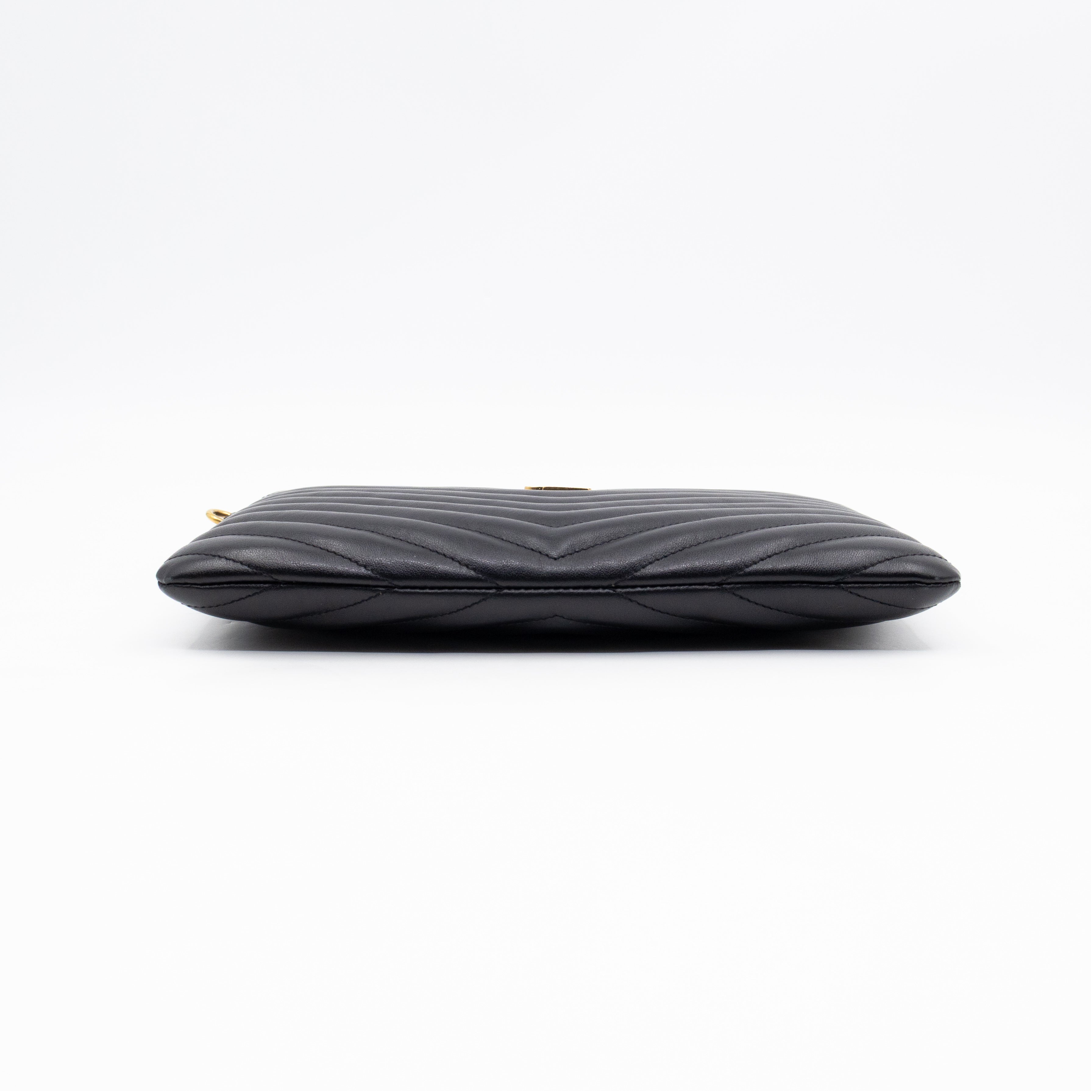 Cassandre Matelasse Pouch Black Leather