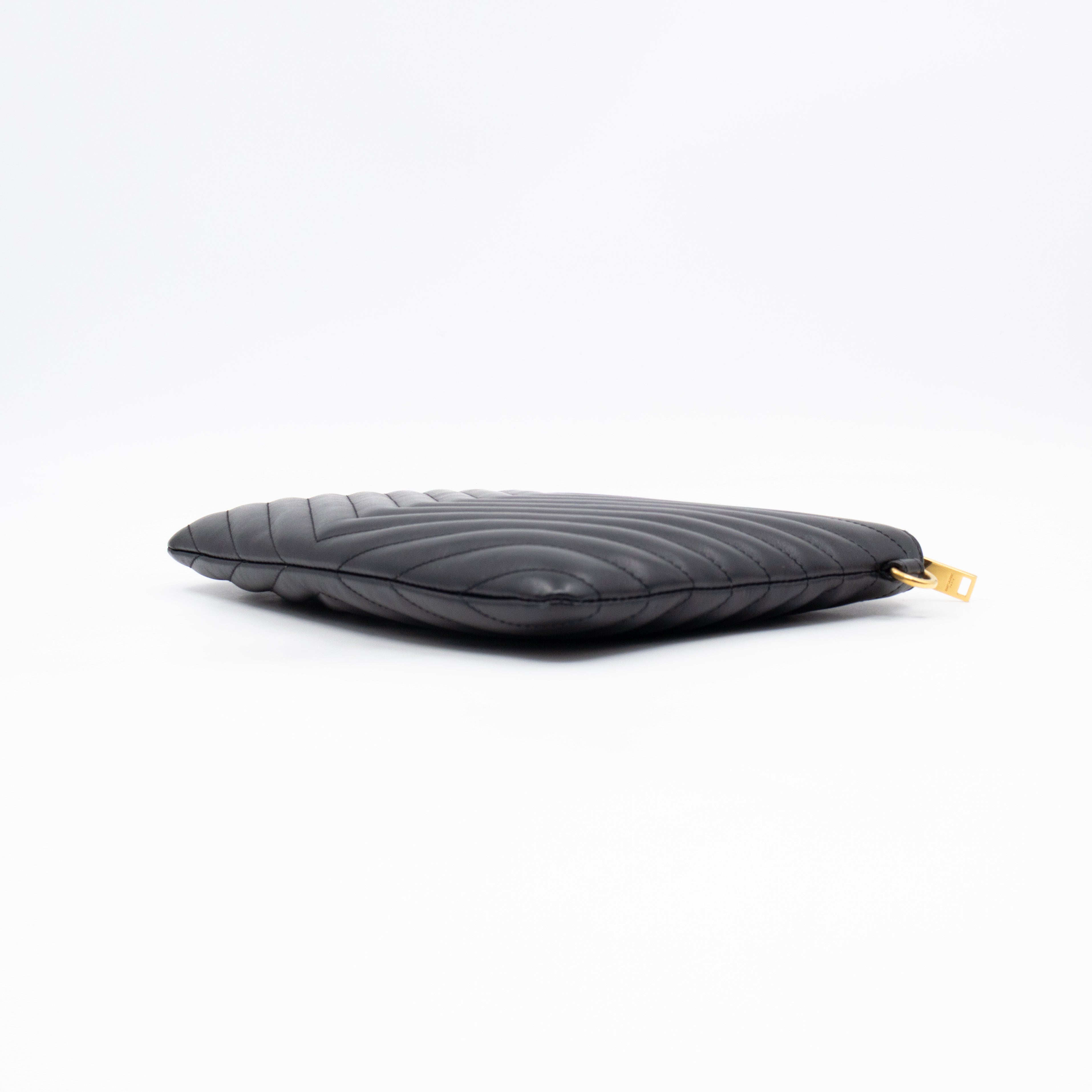 Cassandre Matelasse Pouch Black Leather