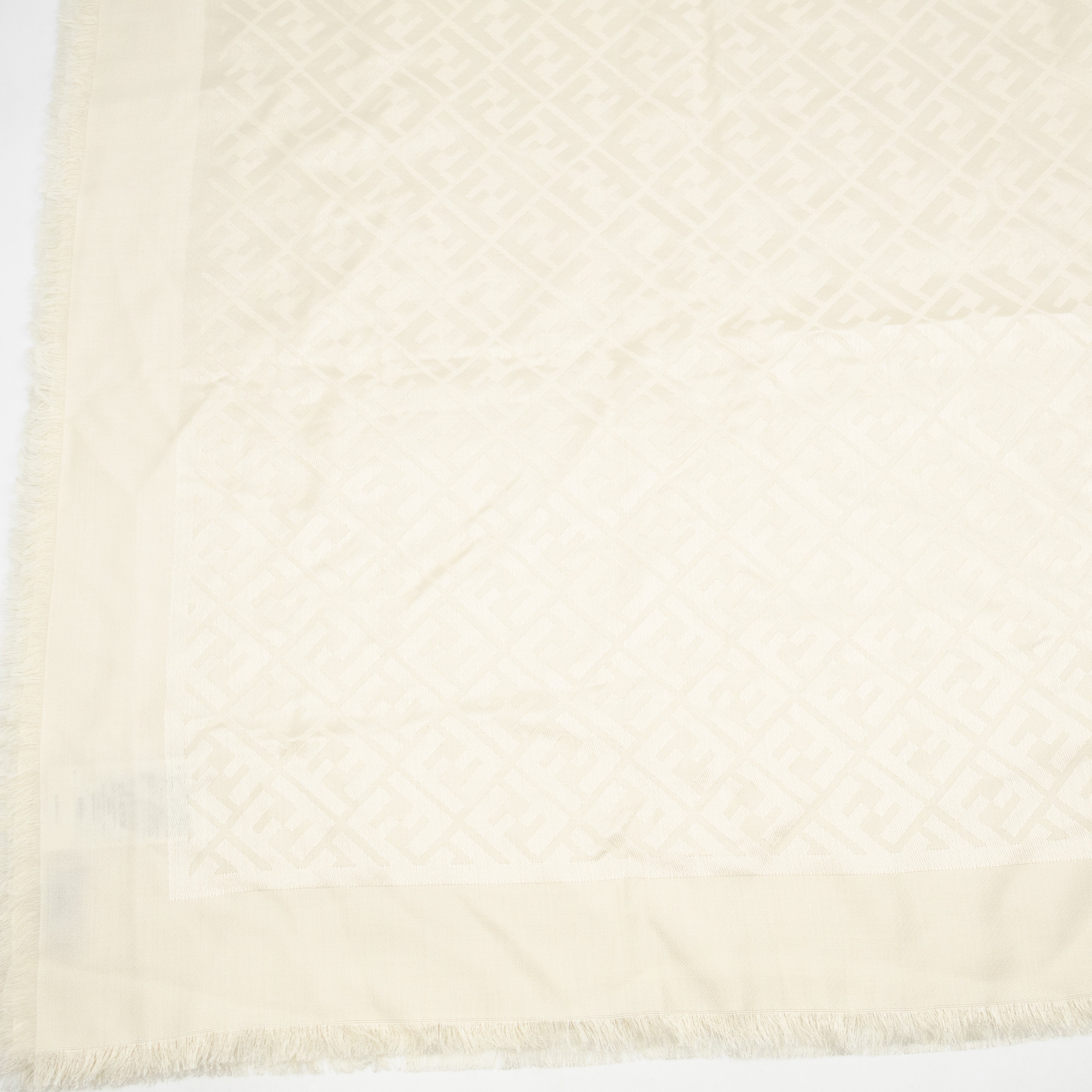 FF Silk & Wool Shawl Ivory White