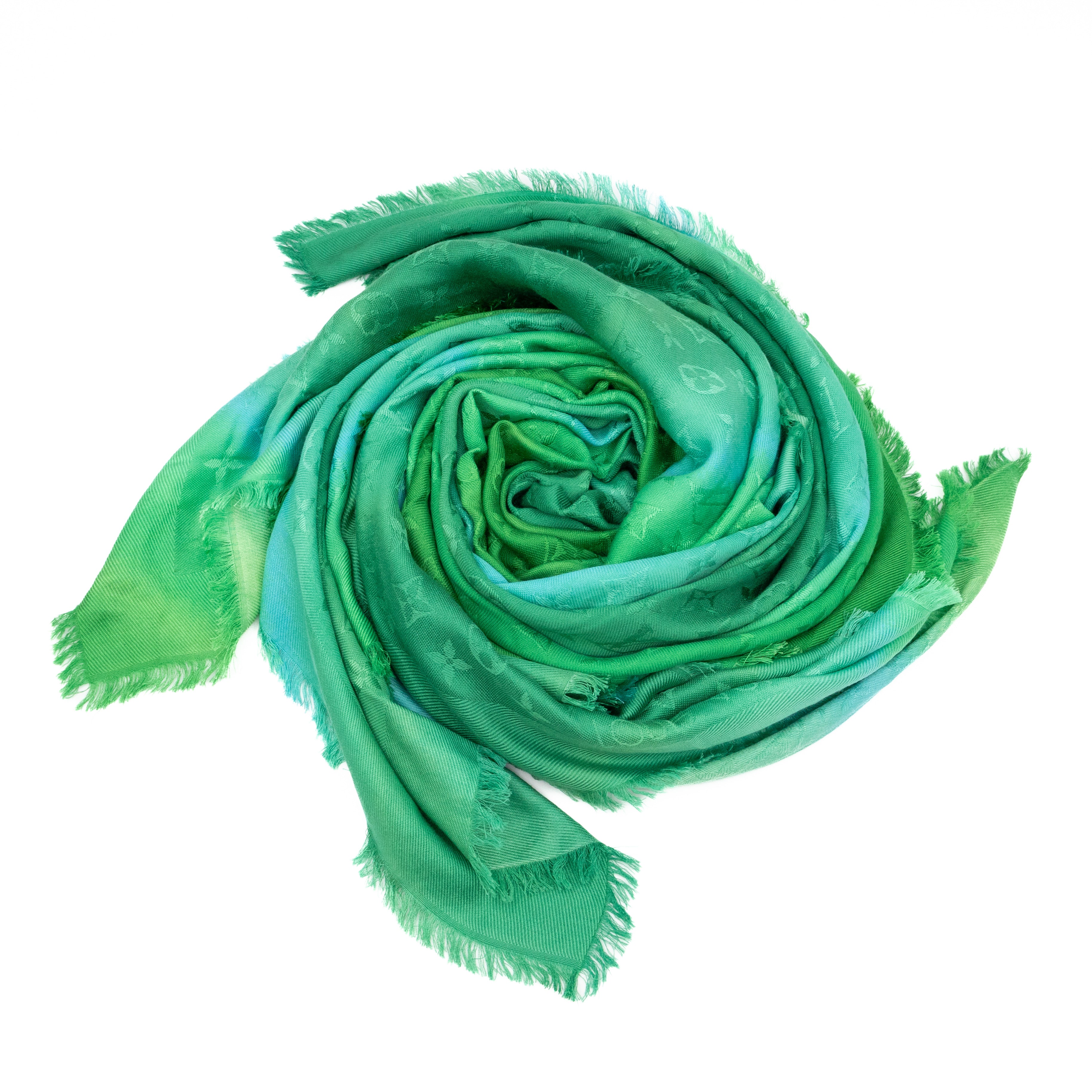 Tie & Gram Monogram Shawl Green