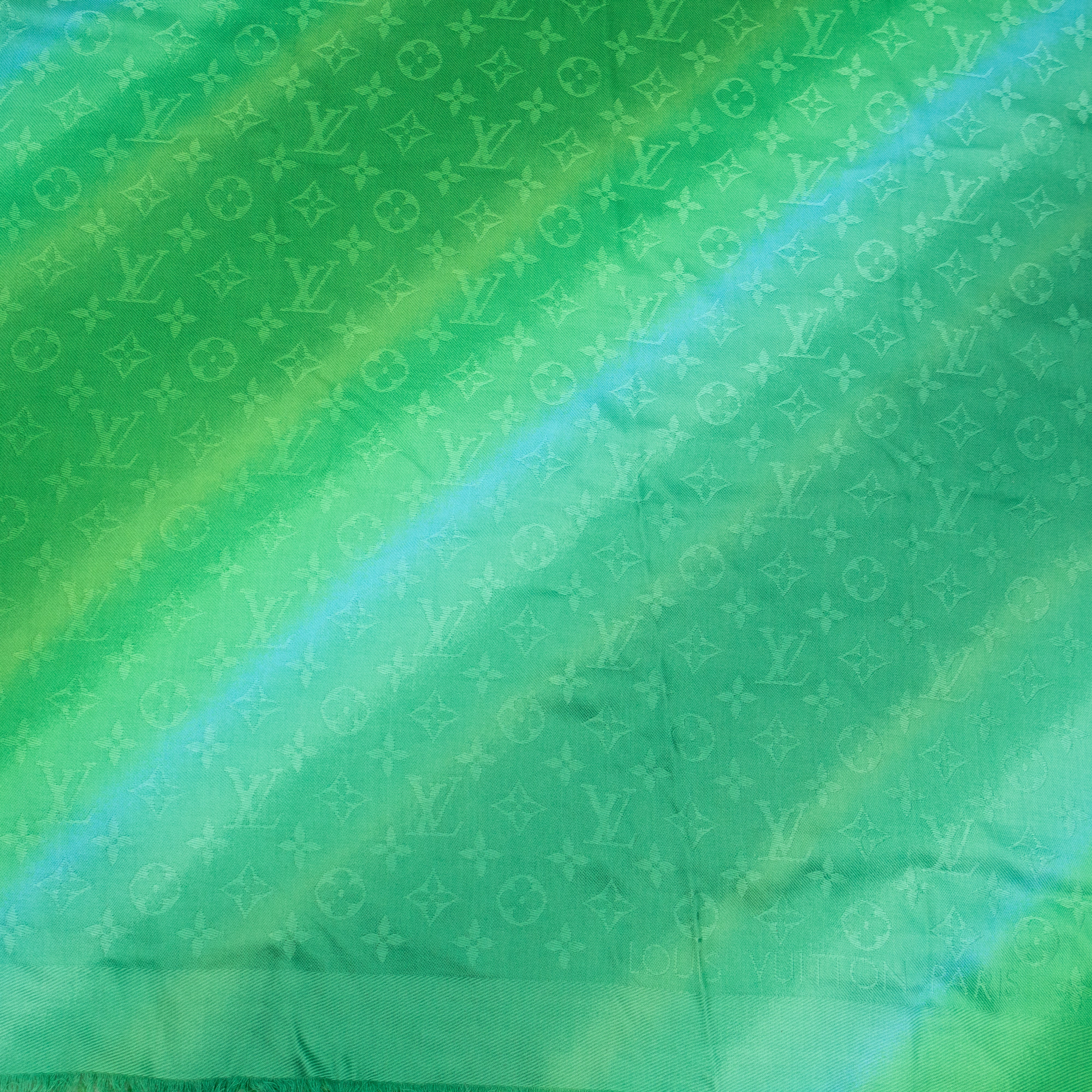 Tie & Gram Monogram Shawl Green